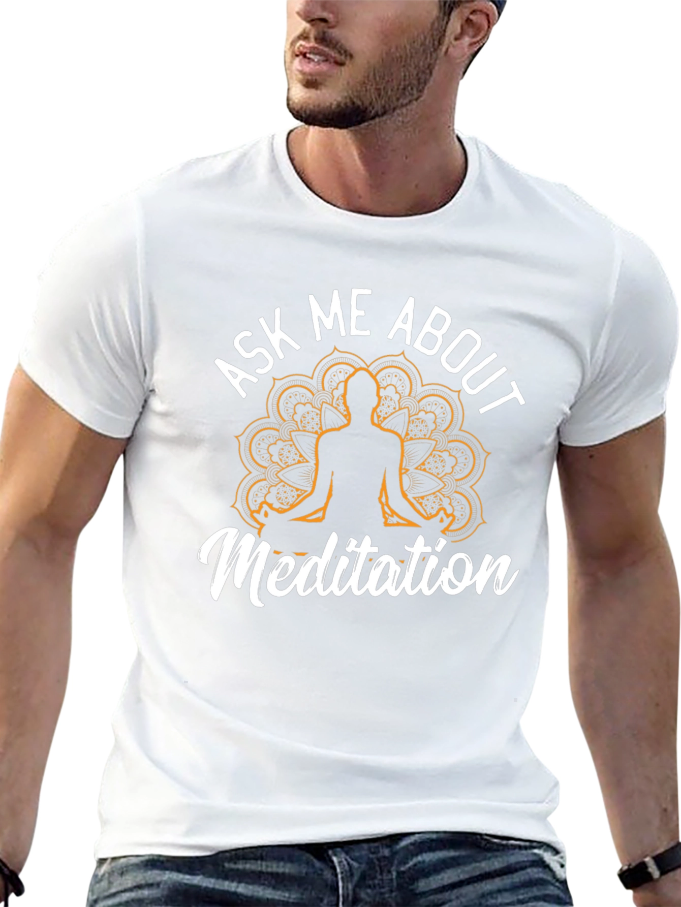 Ask Me About Meditation T-Shirt - Relaxed Fit