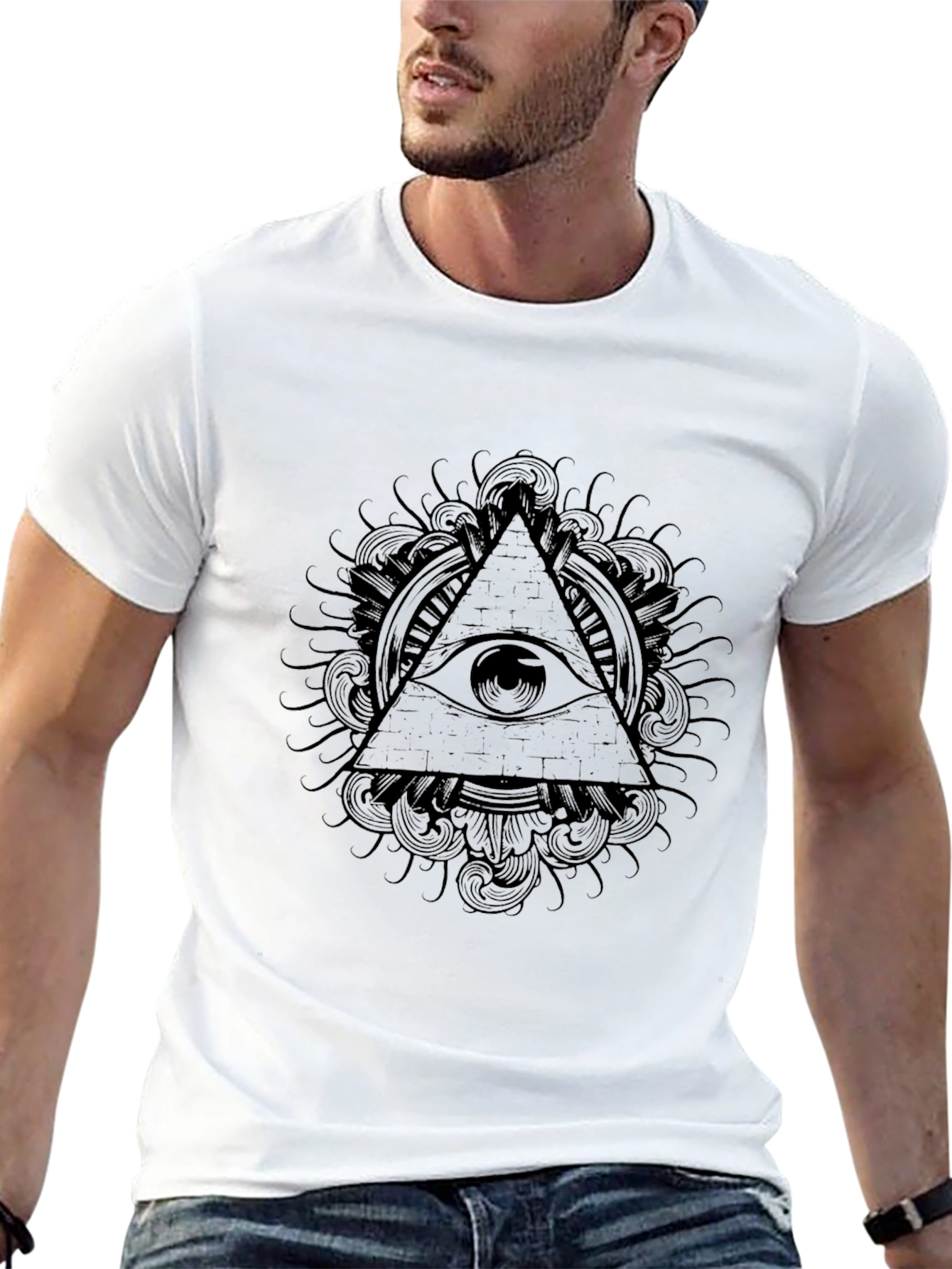 Illuminati Eye Pyramid Graphic Tee - Black