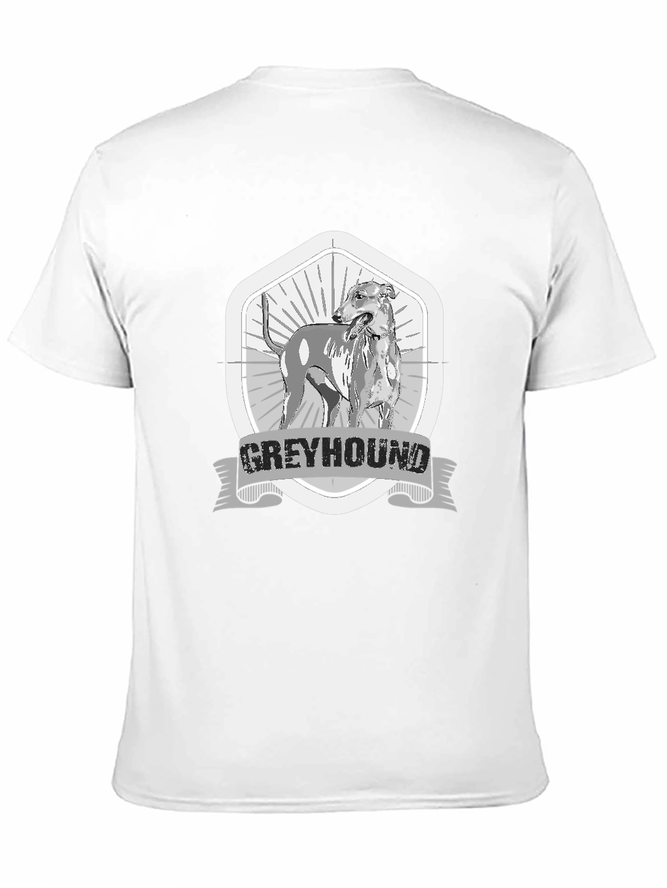 Greyhound Dog Graphic Tee - Mens Black T-Shirt