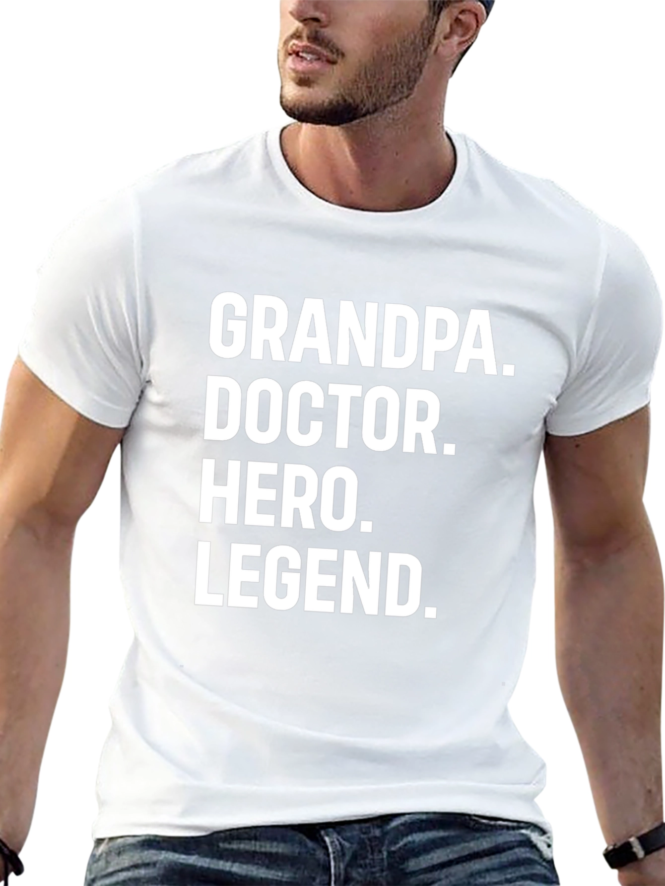 Grandpa Doctor Hero Legend Black T-Shirt