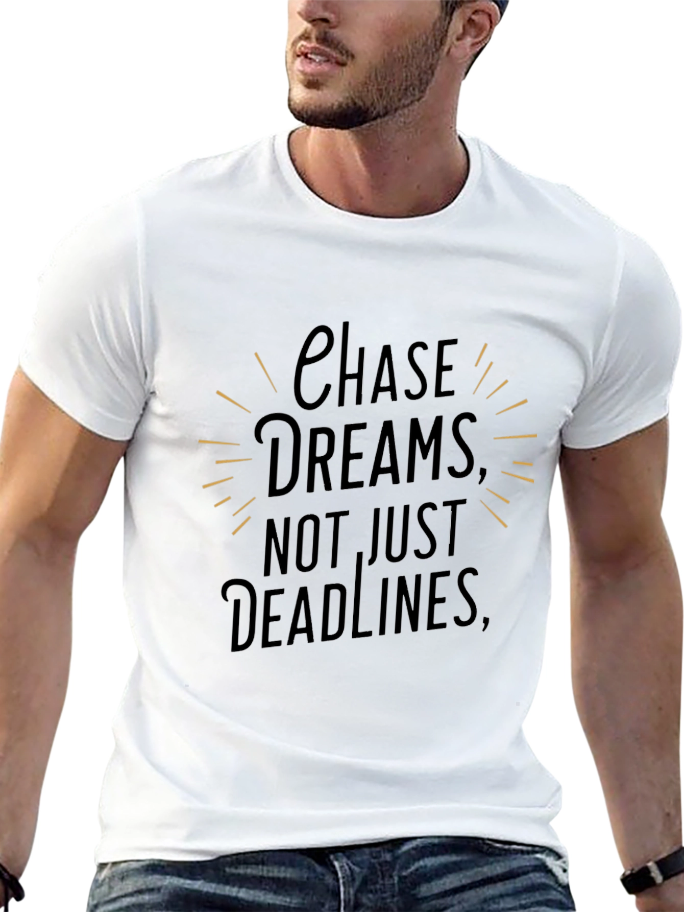 Chase Dreams Graphic Tee - Motivational Black T-Shirt