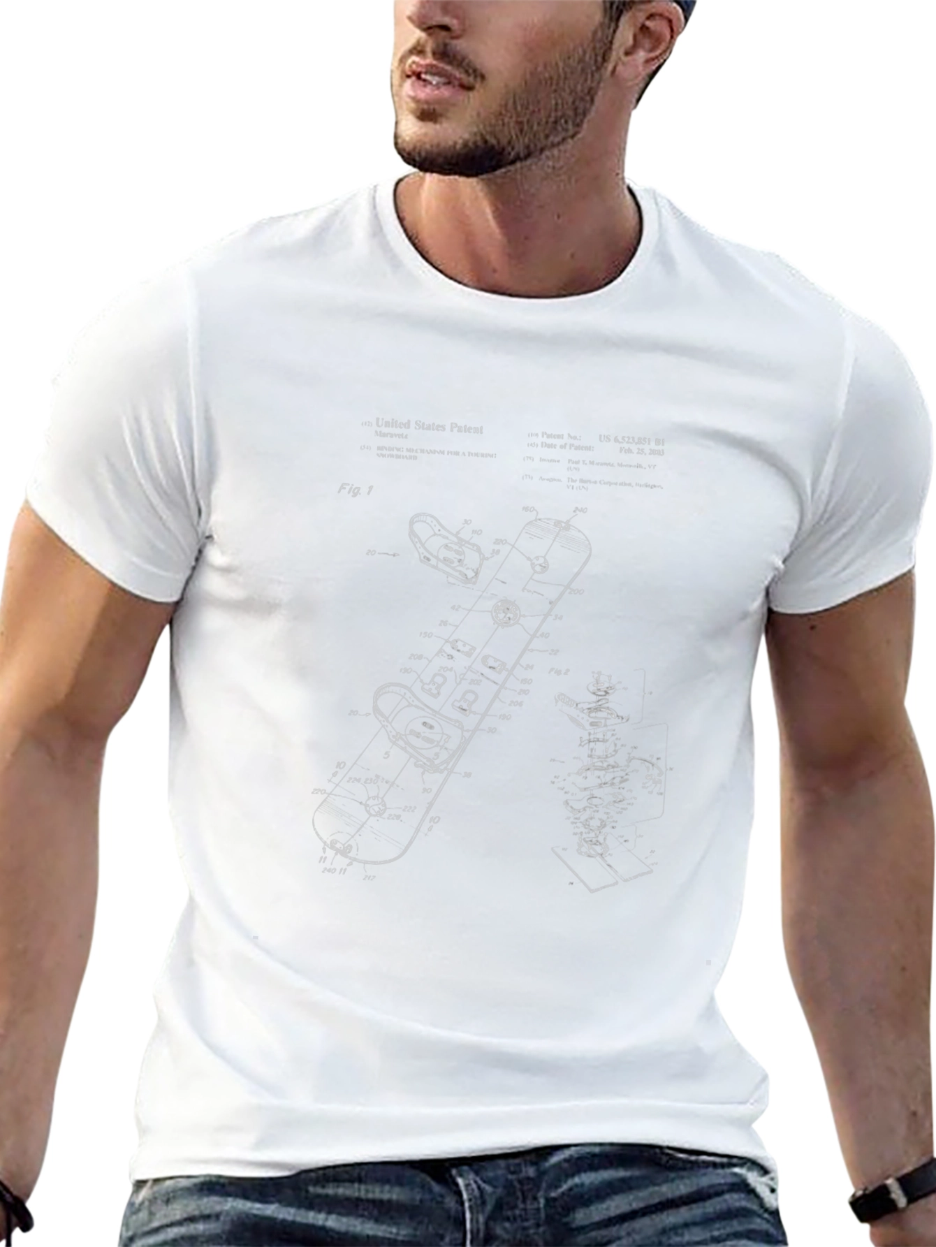Skateboard Patent Print Graphic T-Shirt