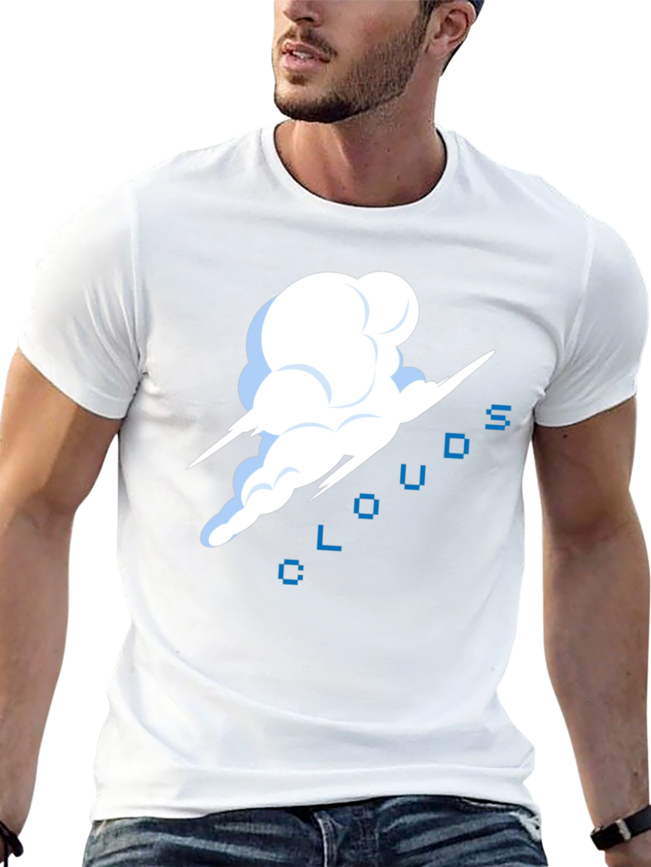 Pixel Clouds Black T-Shirt