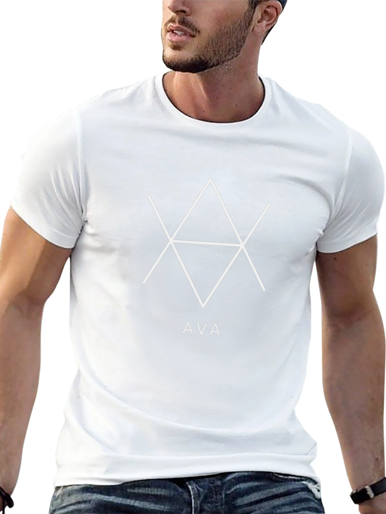 Geometric AVA Graphic Tee - Black