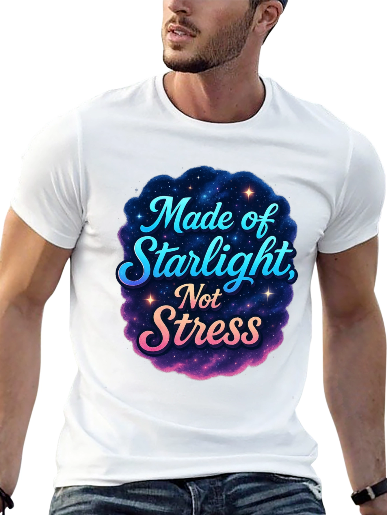 Made of Starlight Not Stress Black T-Shirt