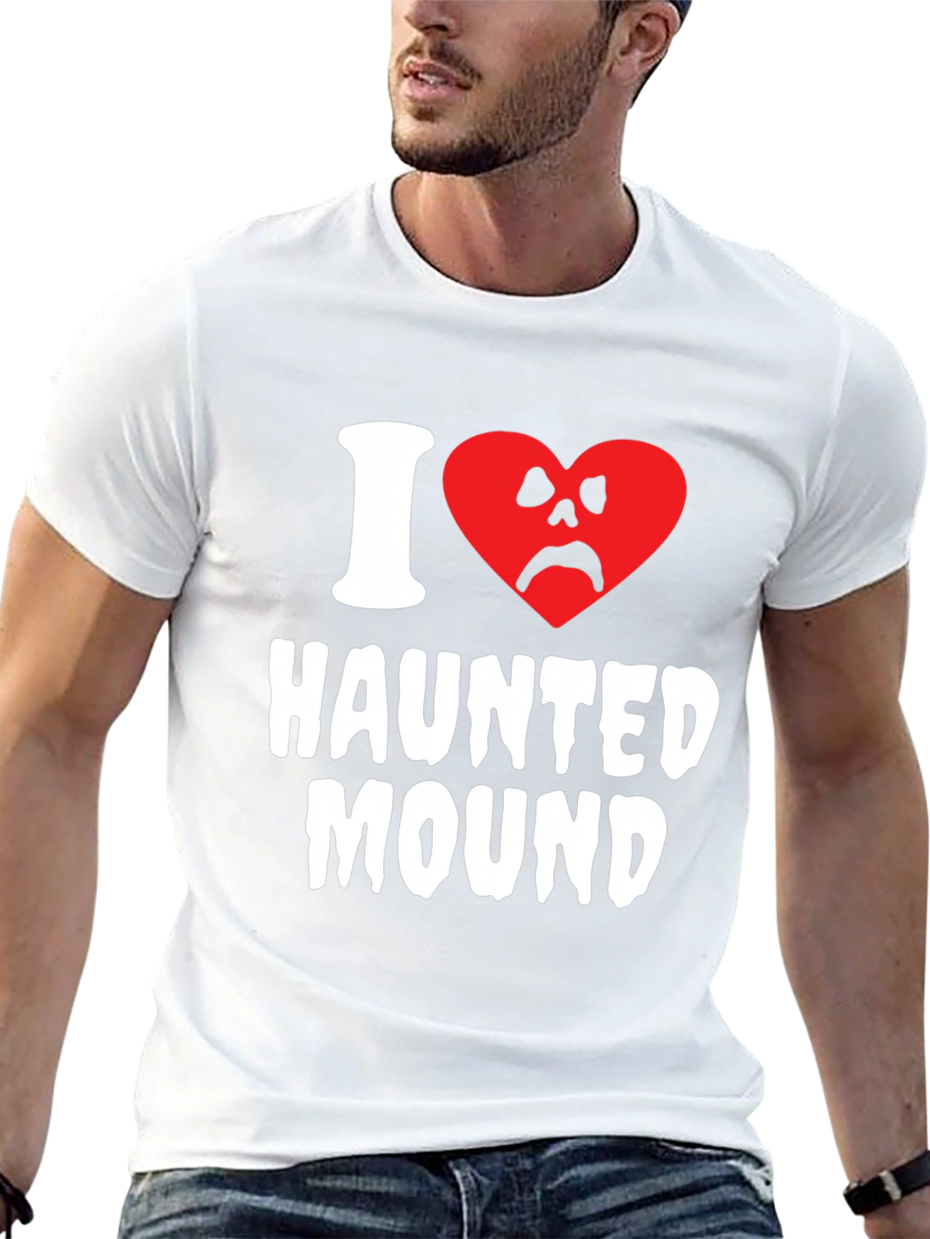 I Love Haunted Mound Graphic Tee - Black