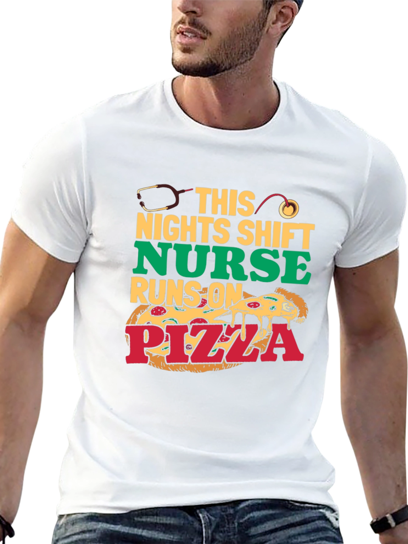 Nurse Pizza T-Shirt: Night Shift Humor