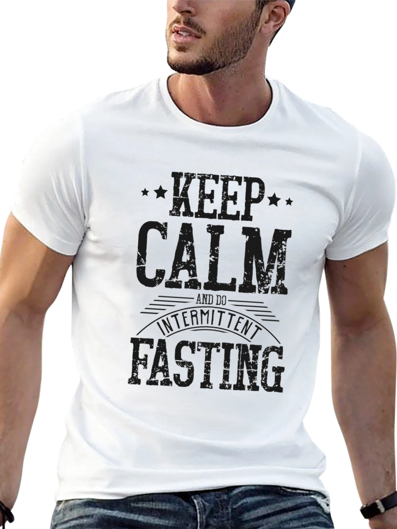 Keep Calm Intermittent Fasting Black T-Shirt