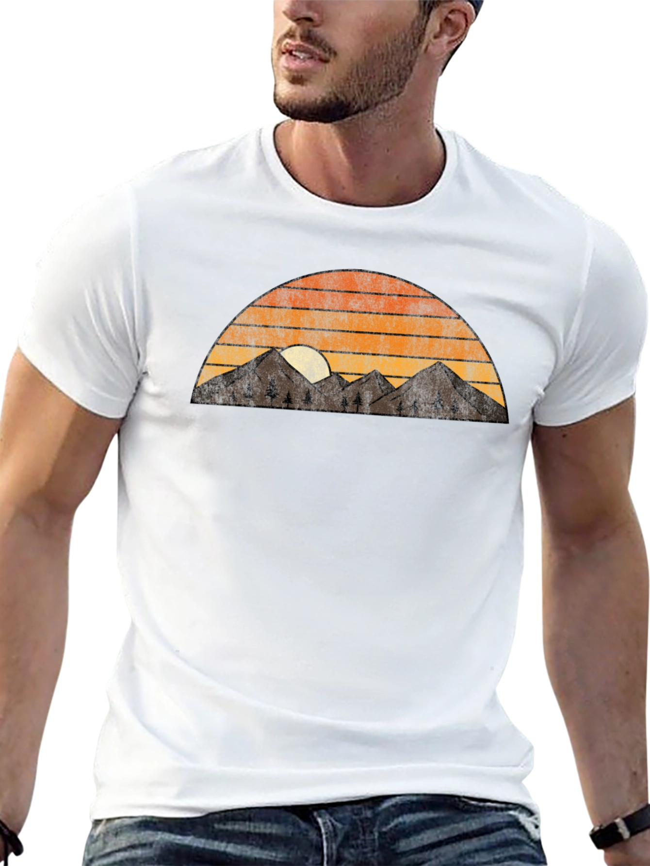 Retro Mountain Sunset Graphic Tee