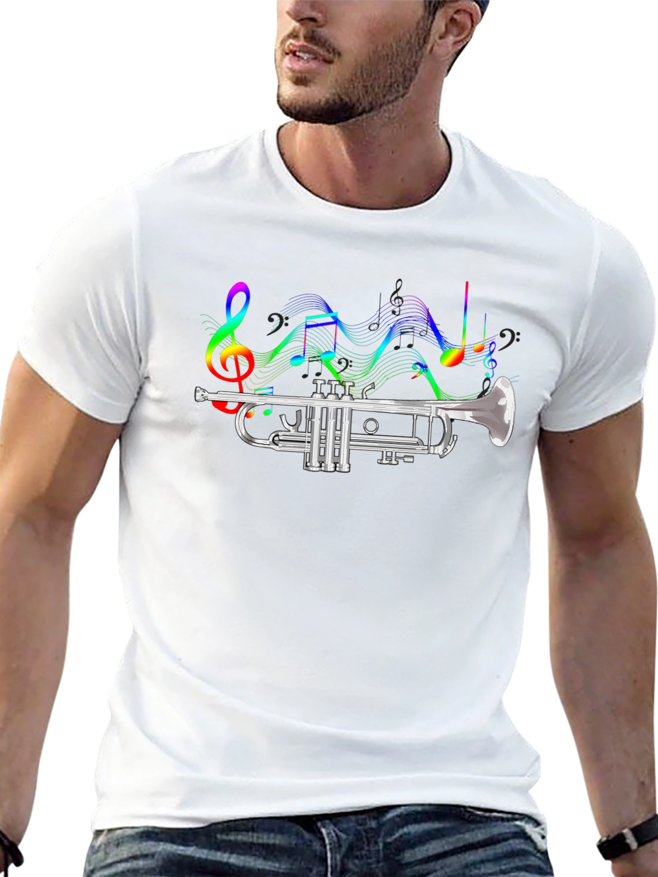 Trumpet and Music Note T-Shirt