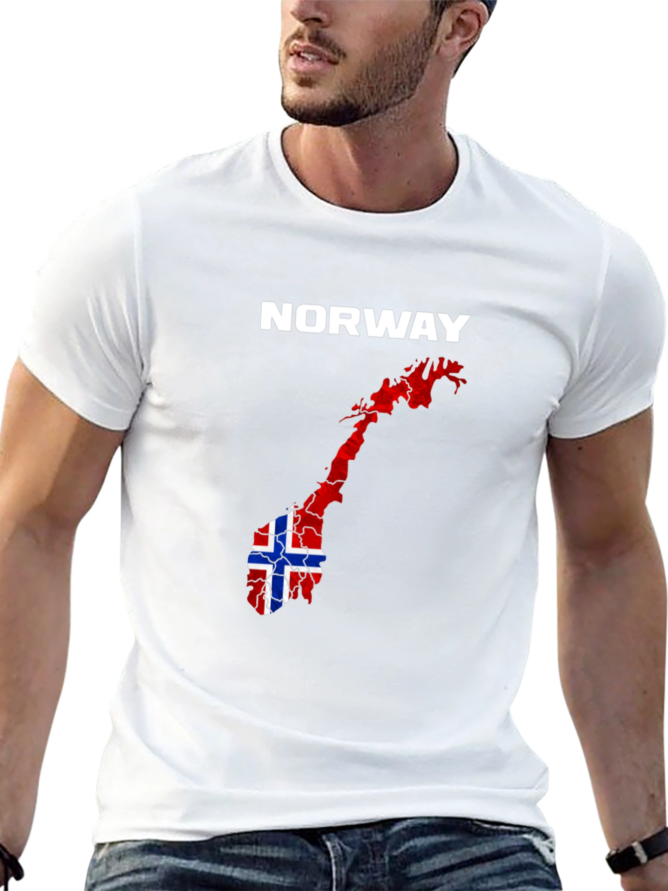 Norway Flag Map Graphic T-Shirt