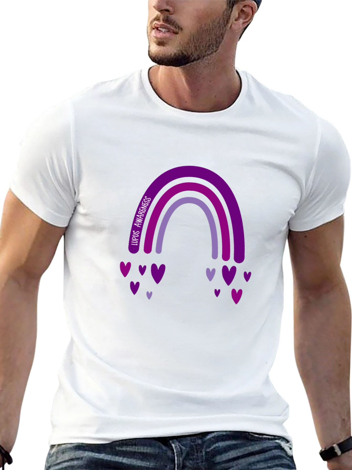 Lupus Awareness Rainbow Hearts T-Shirt