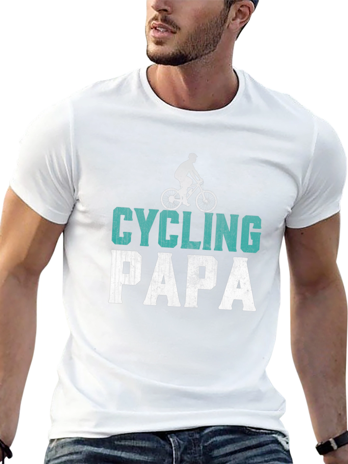 Cycling Papa Graphic Tee - Perfect for Dad
