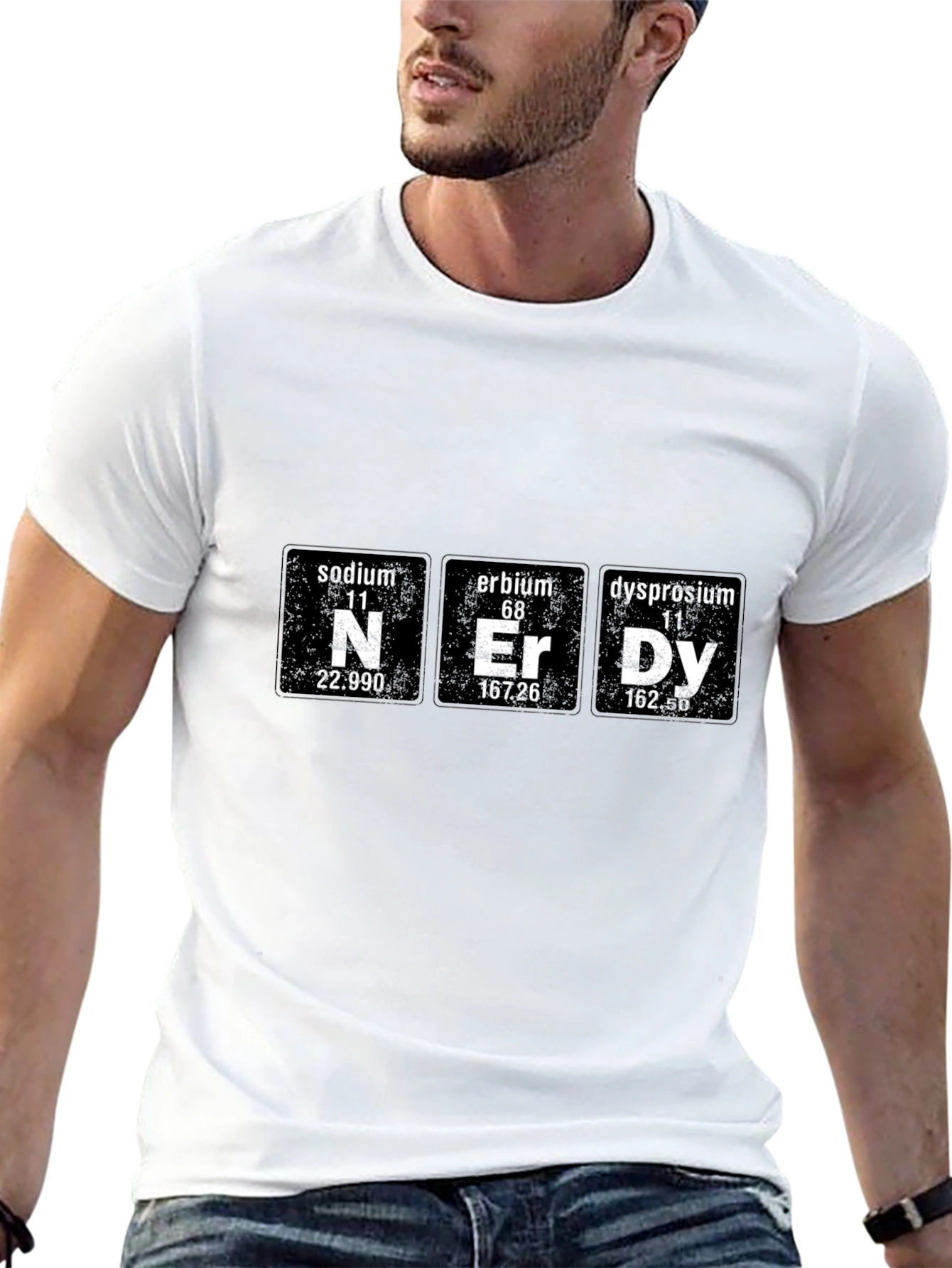Nerdy Chemistry Periodic Table Black T-Shirt
