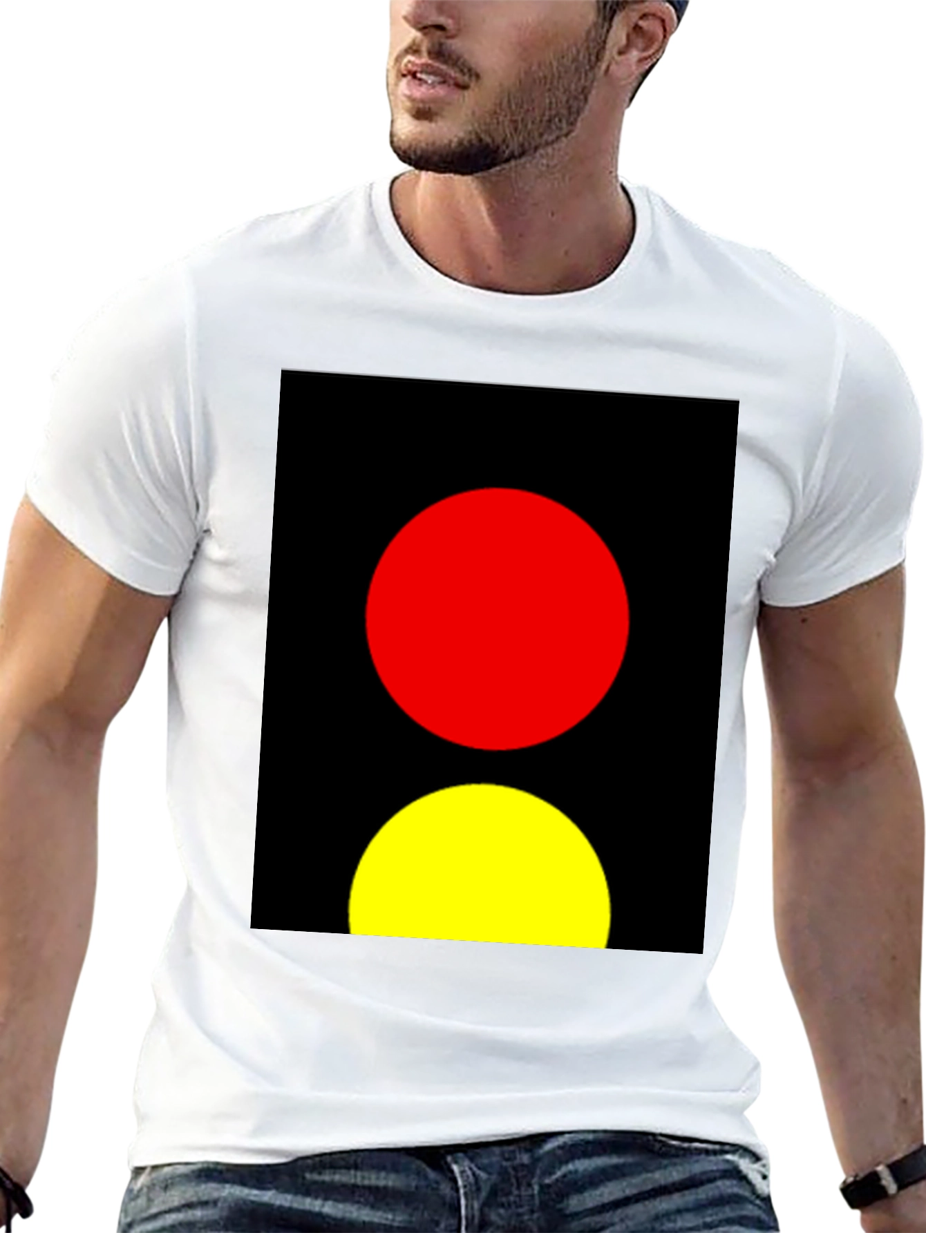Abstract Red and Yellow Circles Graphic Tee