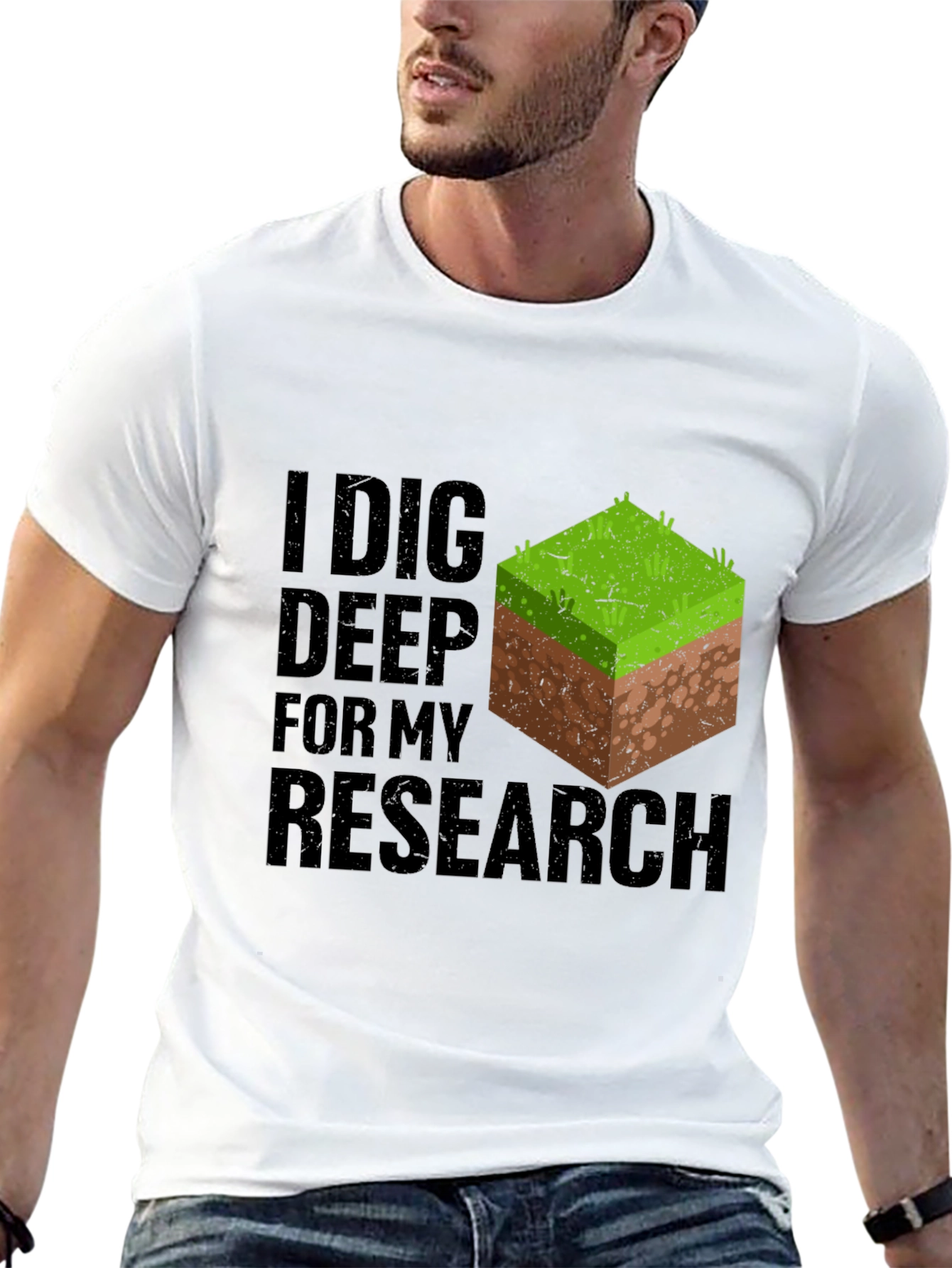 I Dig Deep Research T-Shirt - Minecraft Inspired
