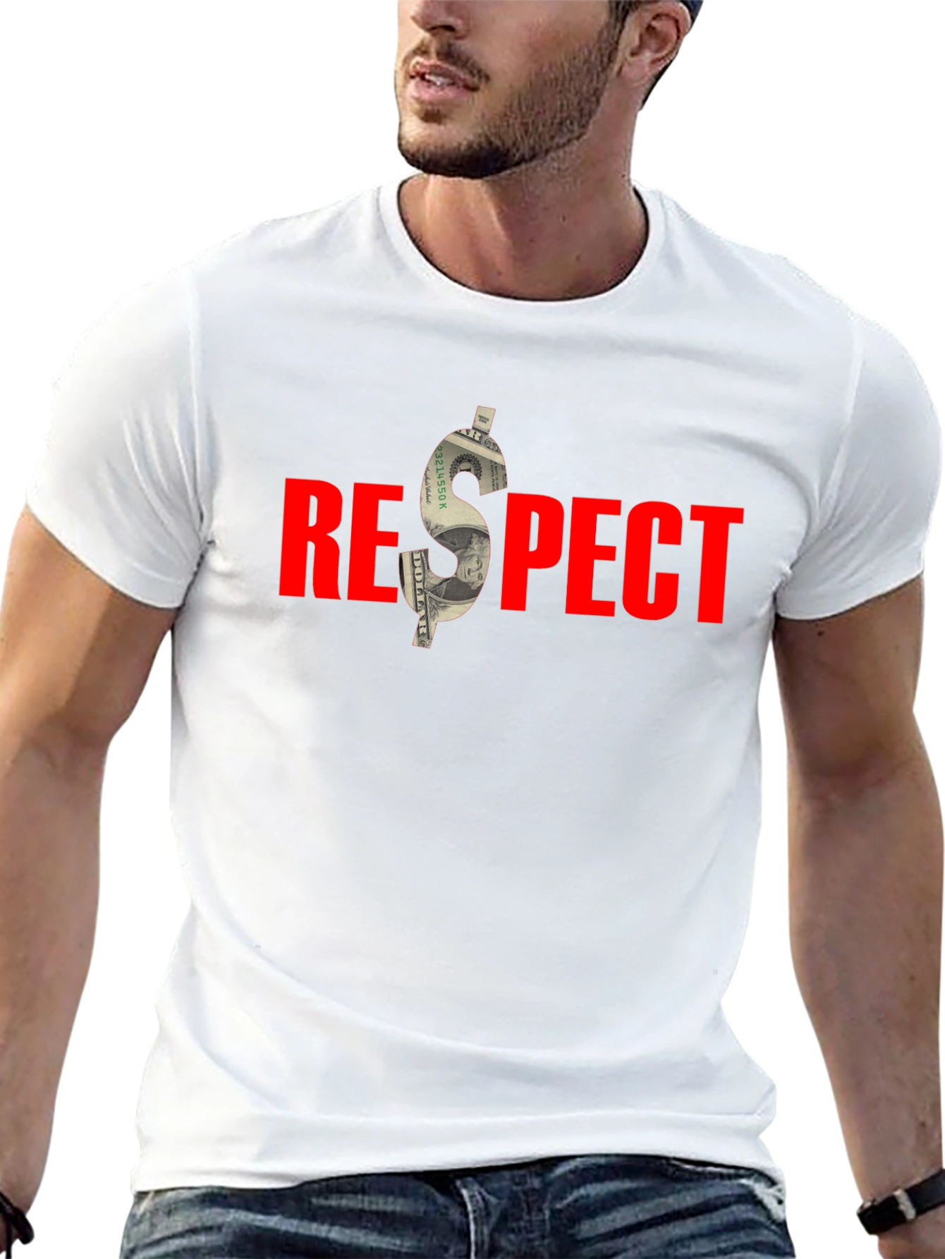 Respect Black T-Shirt - Money Graphic Tee