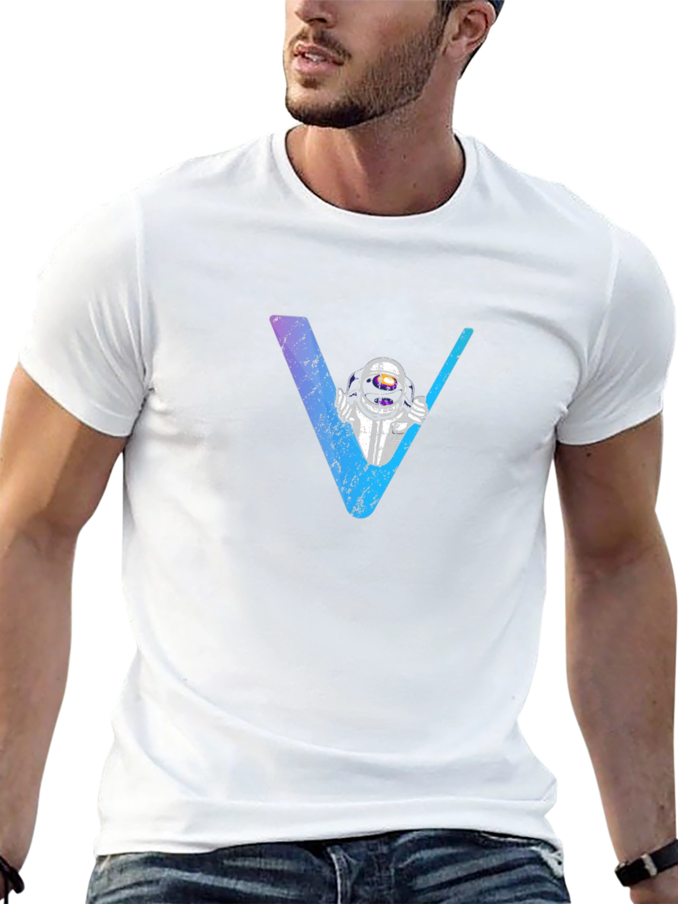 Astronaut V Graphic Black T-Shirt