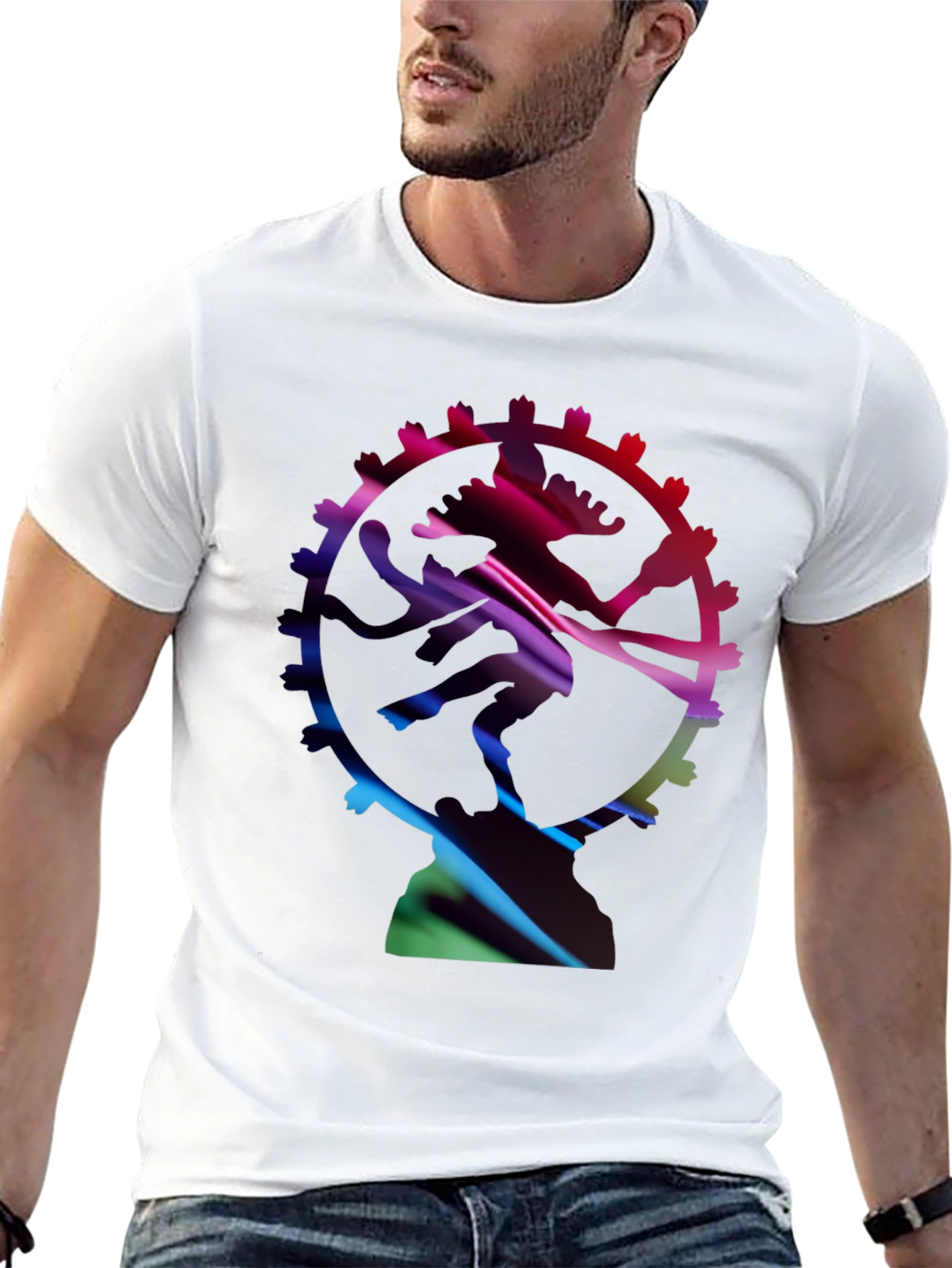 Abstract Shiva Graphic Black T-Shirt