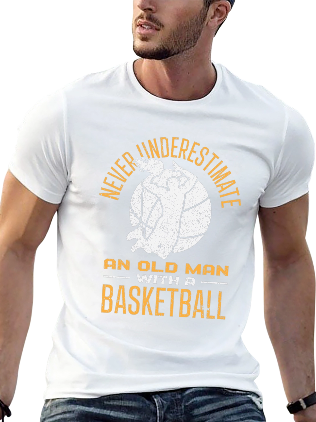 Never Underestimate Old Man Basketball T-Shirt