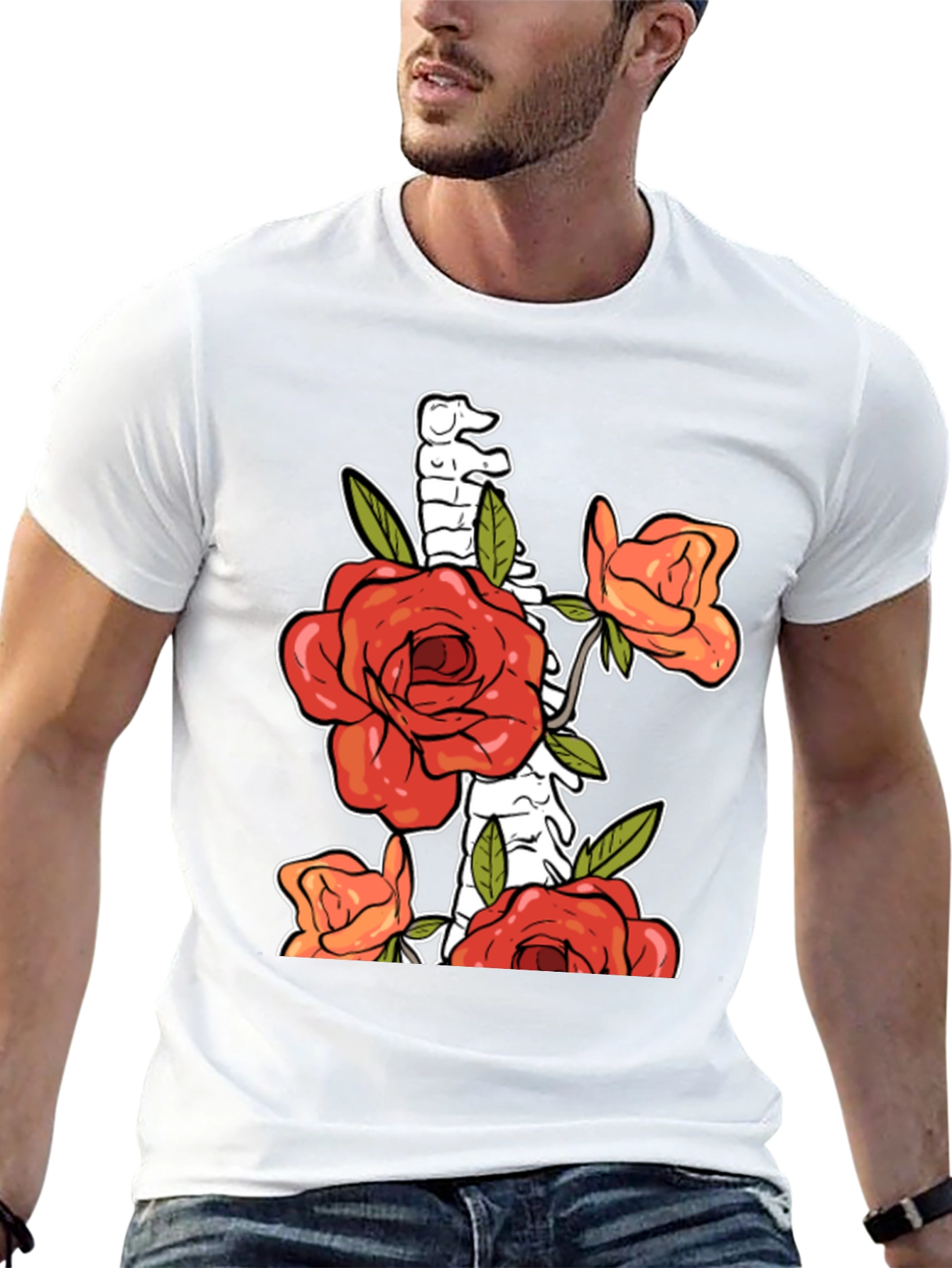Floral Skeleton Graphic T-Shirt