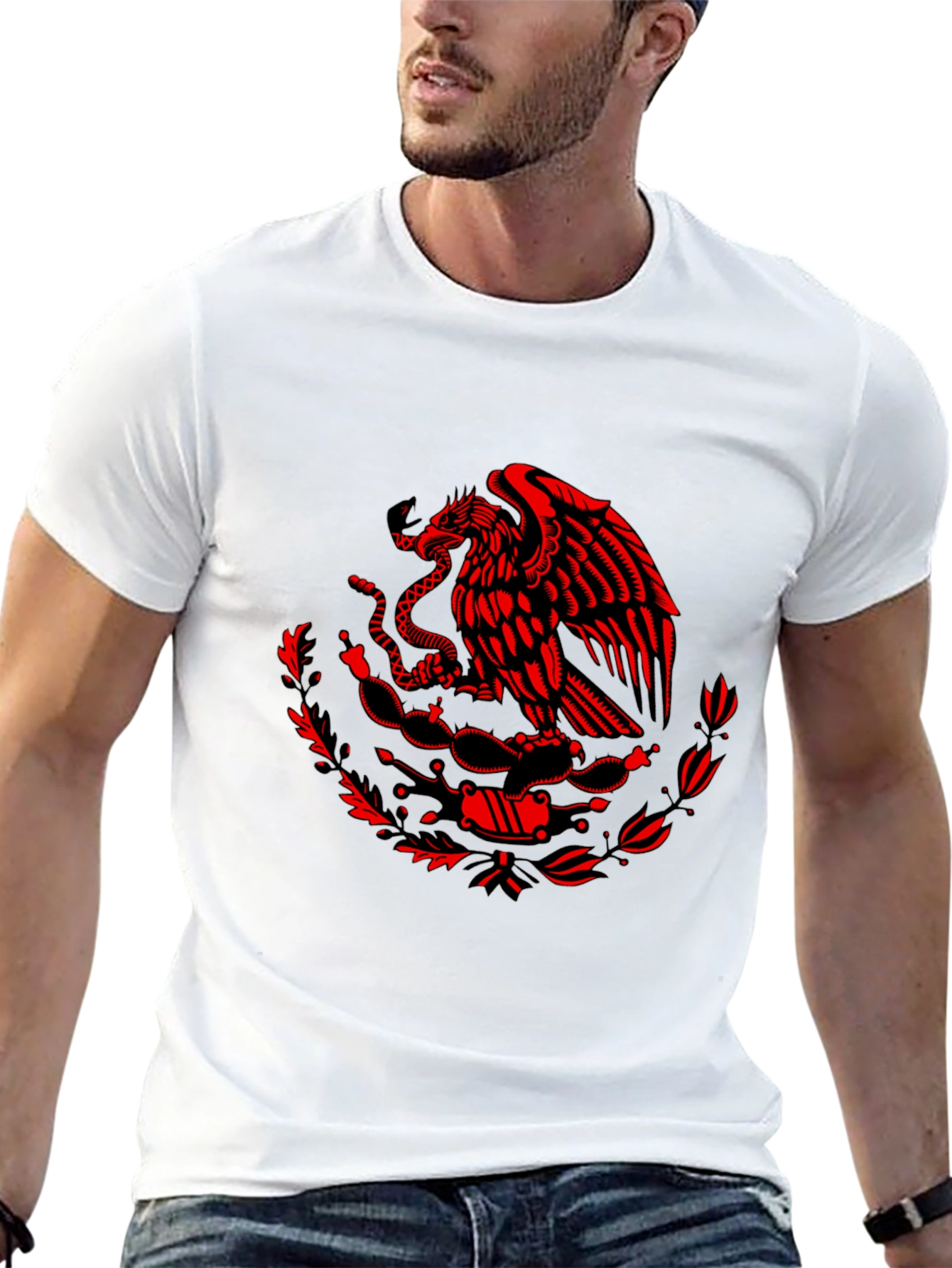 Mexican Eagle Crest Graphic T-Shirt
