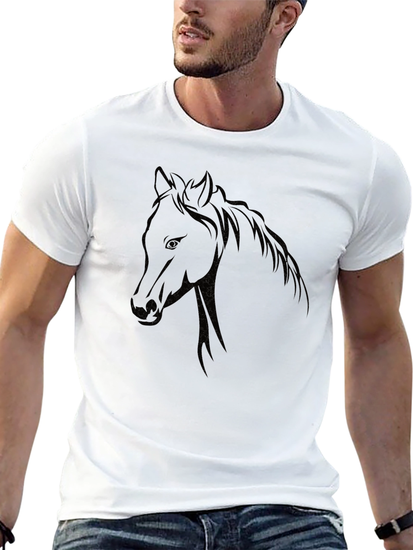 Black Horse Graphic T-Shirt - Unisex Design