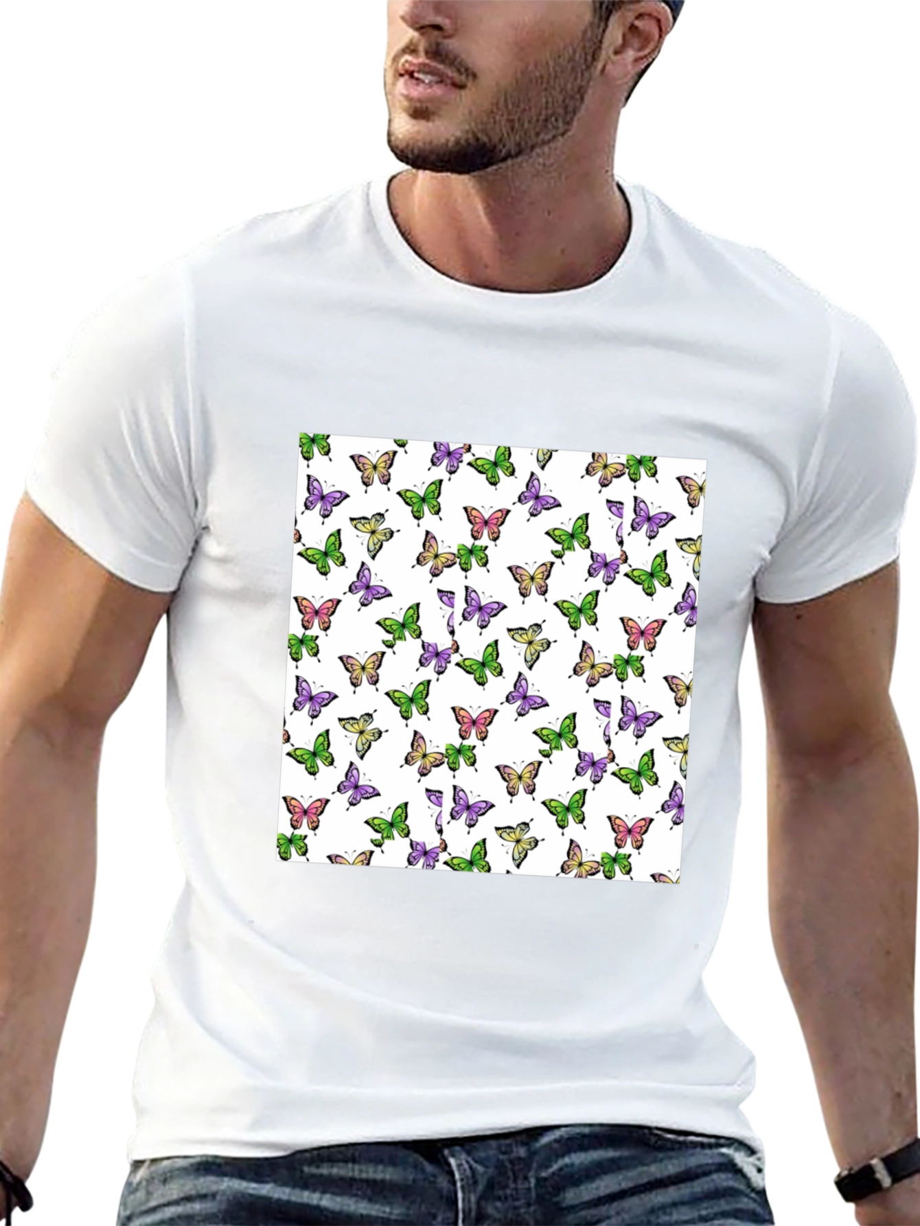 Butterfly Pattern Print T-Shirt