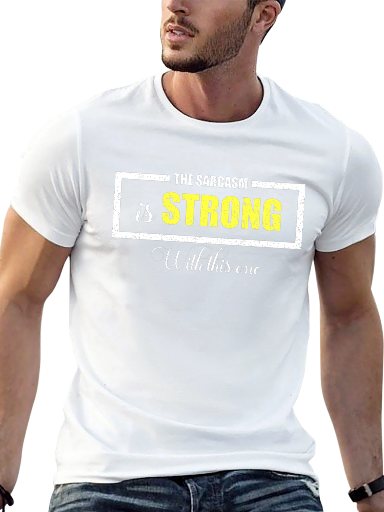 Sarcasm Strong Graphic Tee - Black Cotton Blend