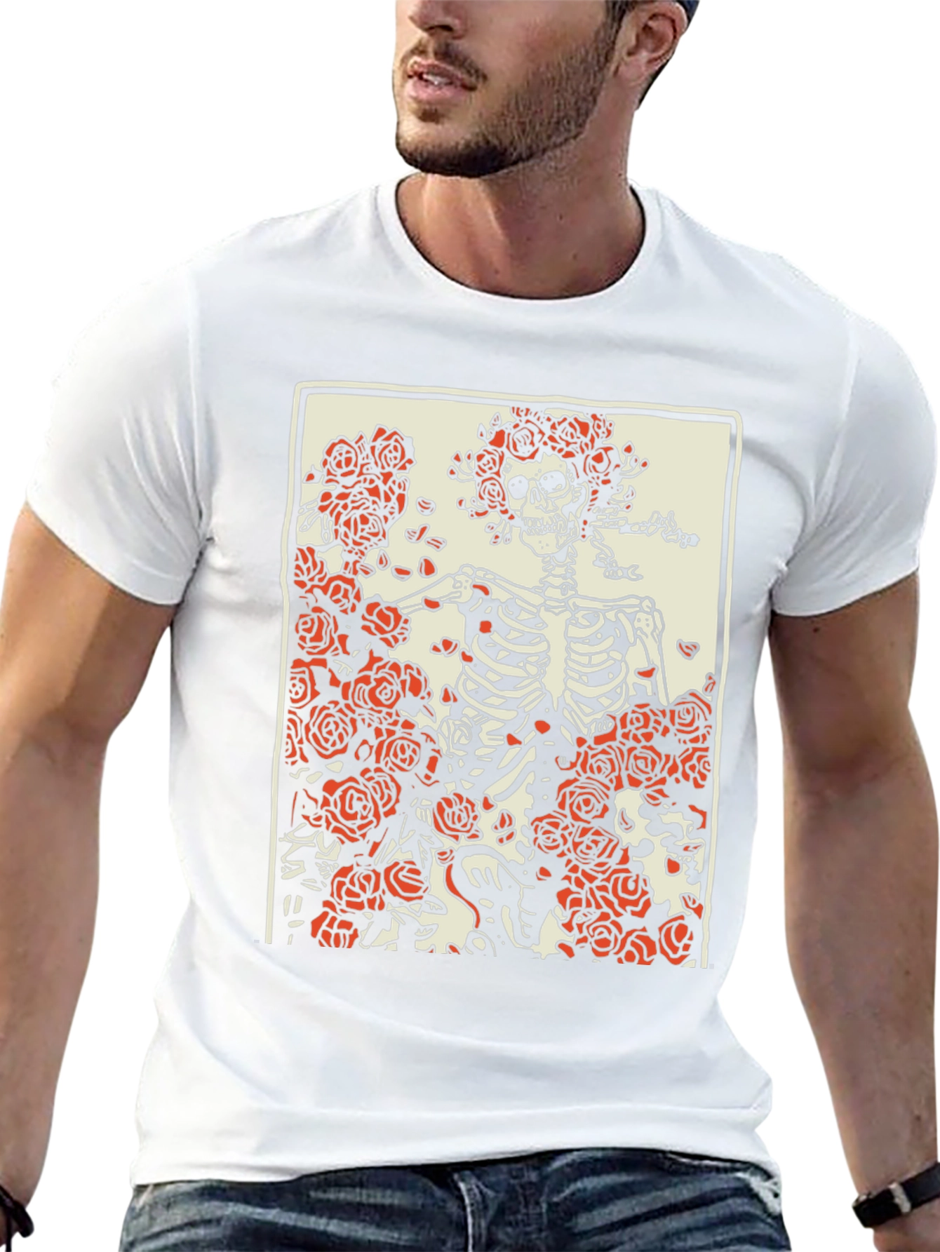 Grateful Dead Skeleton & Roses Graphic T-Shirt
