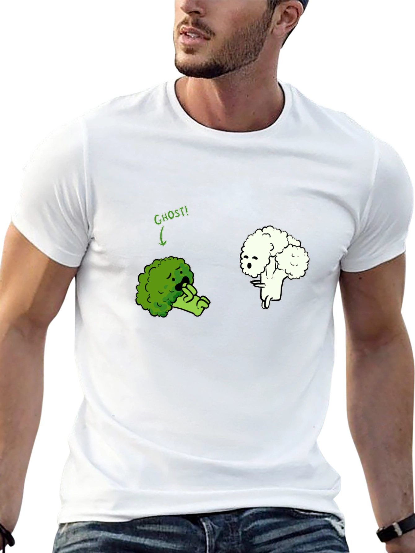 Broccoli Cauliflower Ghost Humor T-Shirt
