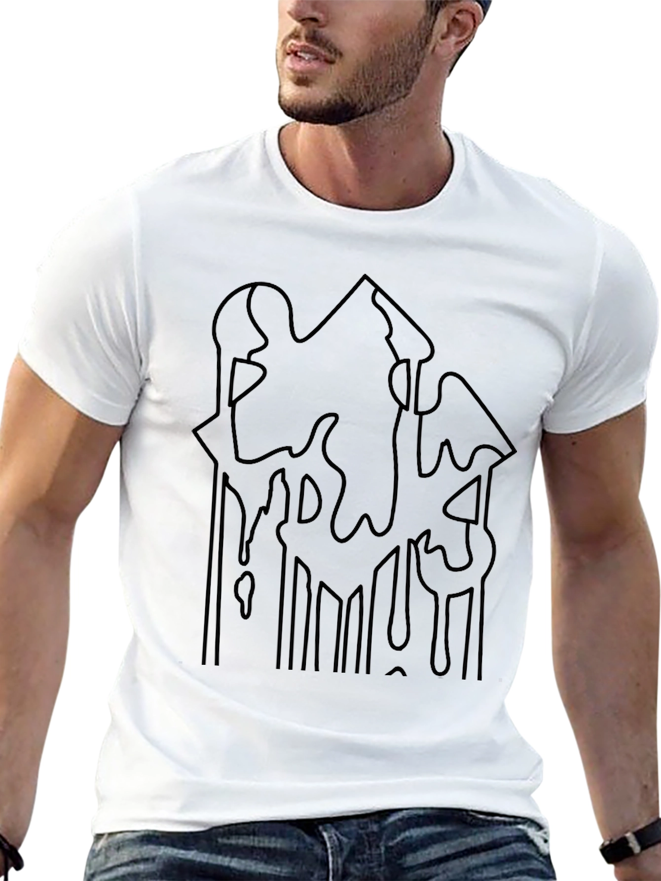 Abstract Graphic Black T-Shirt for Men