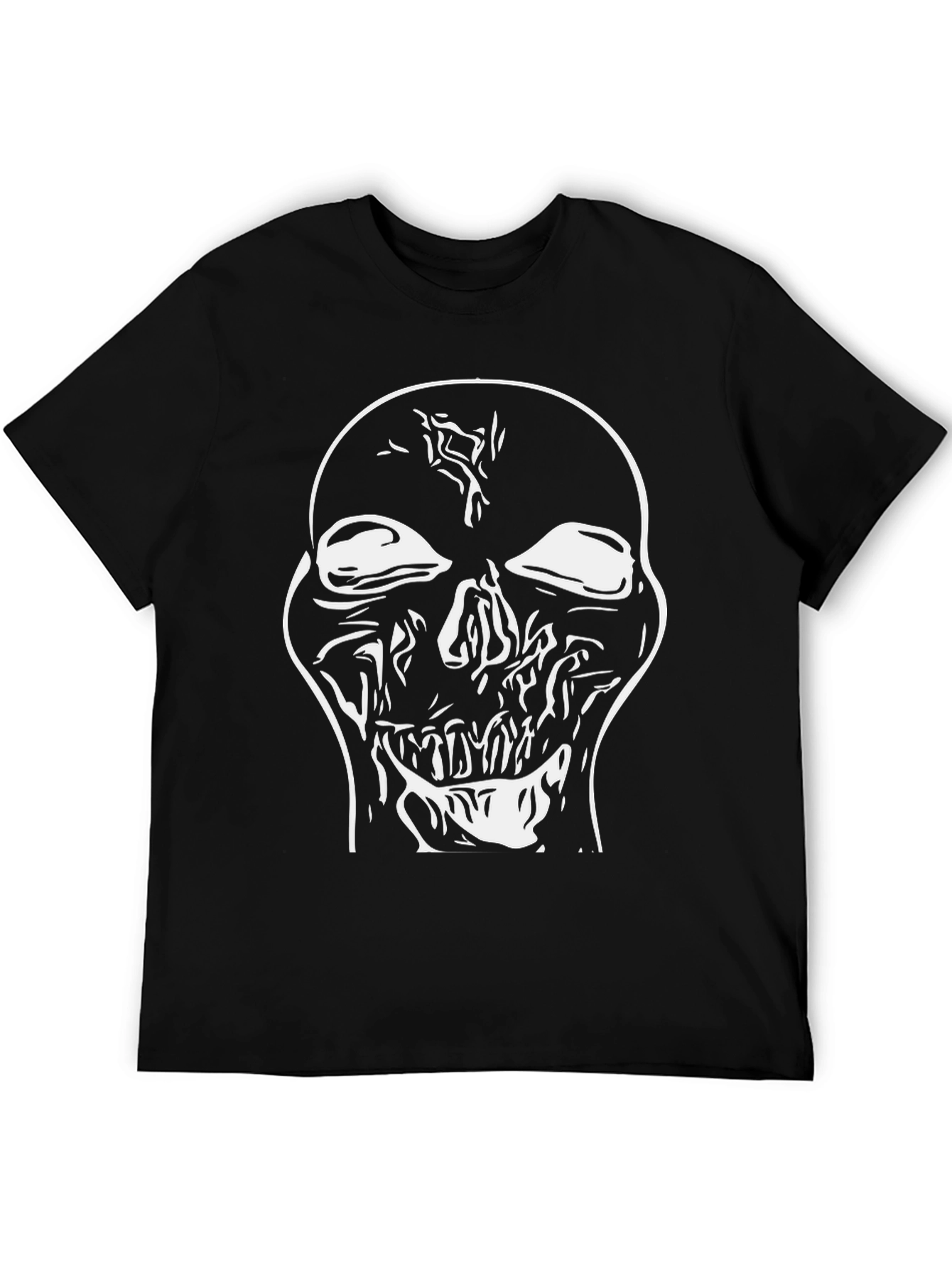 Skull Graphic Tee - Bold Black Cotton Shirt