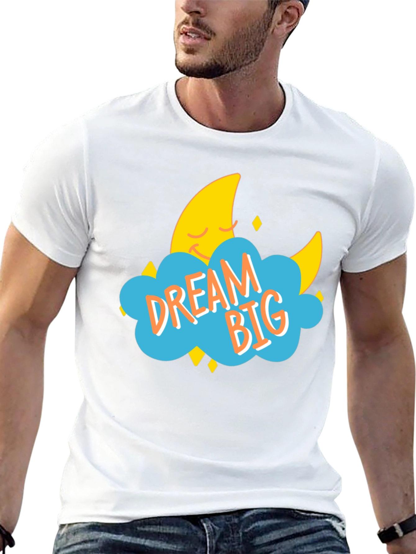 Dream Big Graphic Tee - Black Cotton T-Shirt