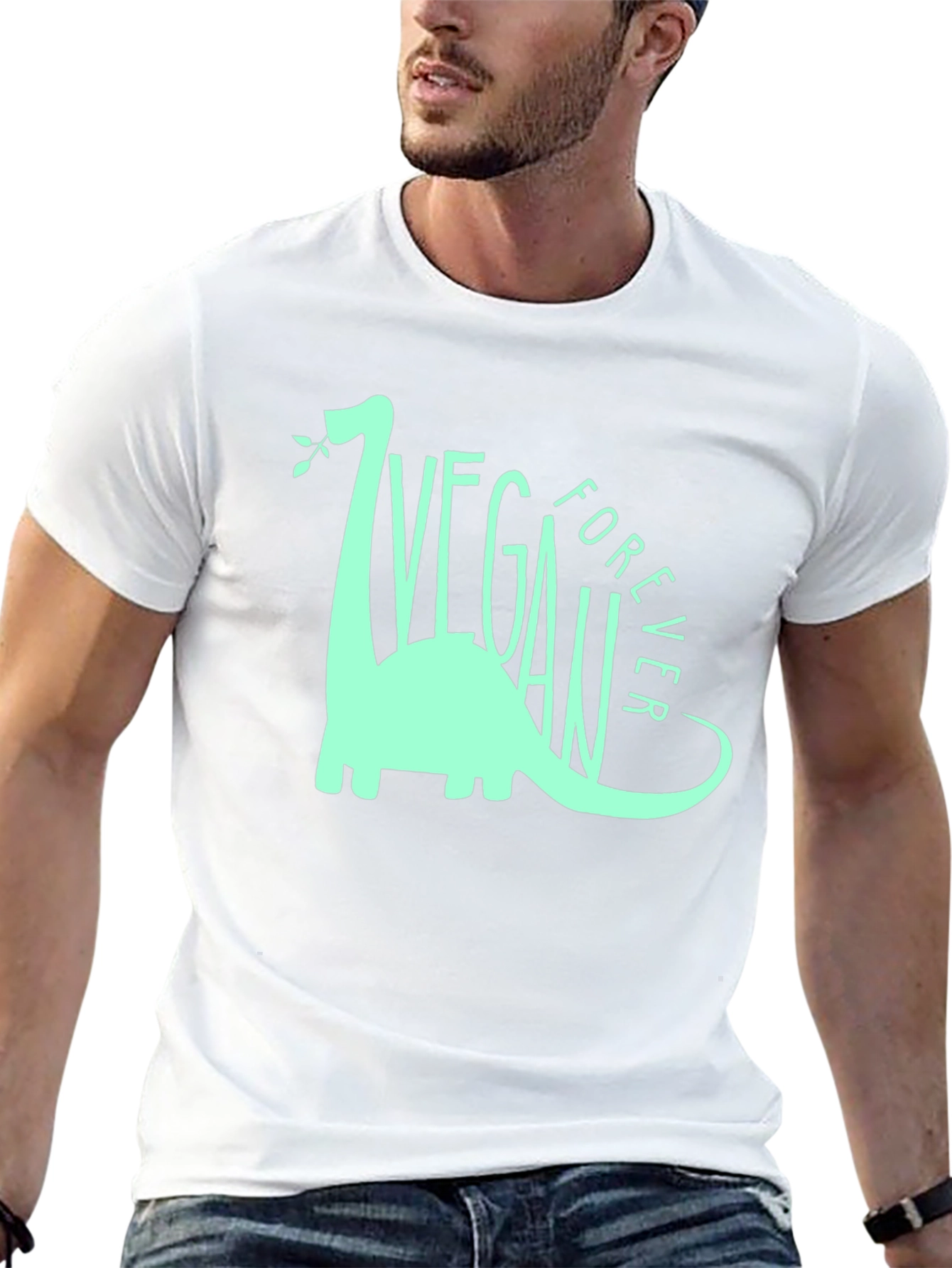 Vegan Forever T-Shirt - Dinosaur Graphic Tee