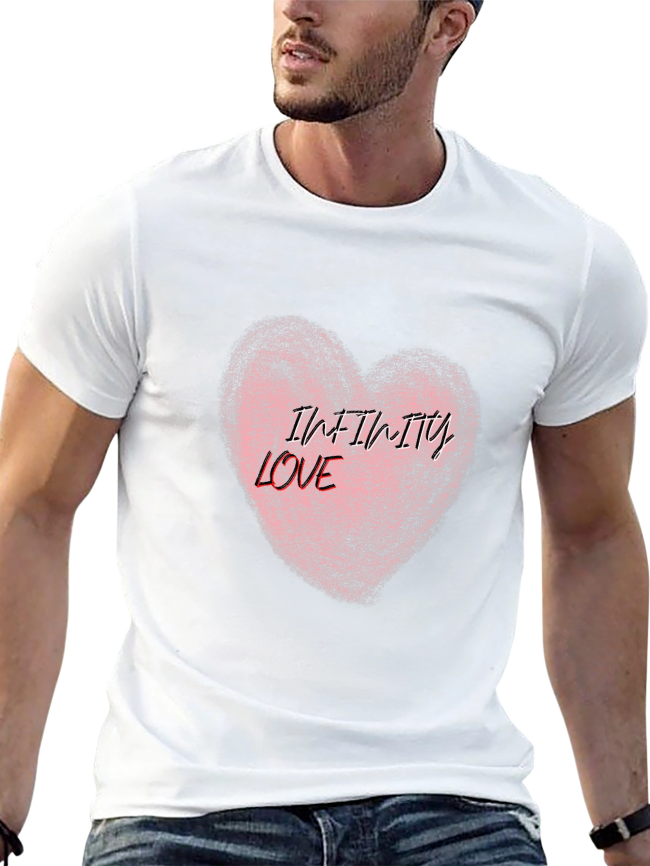 Infinity Love Heart Graphic Tee - Black