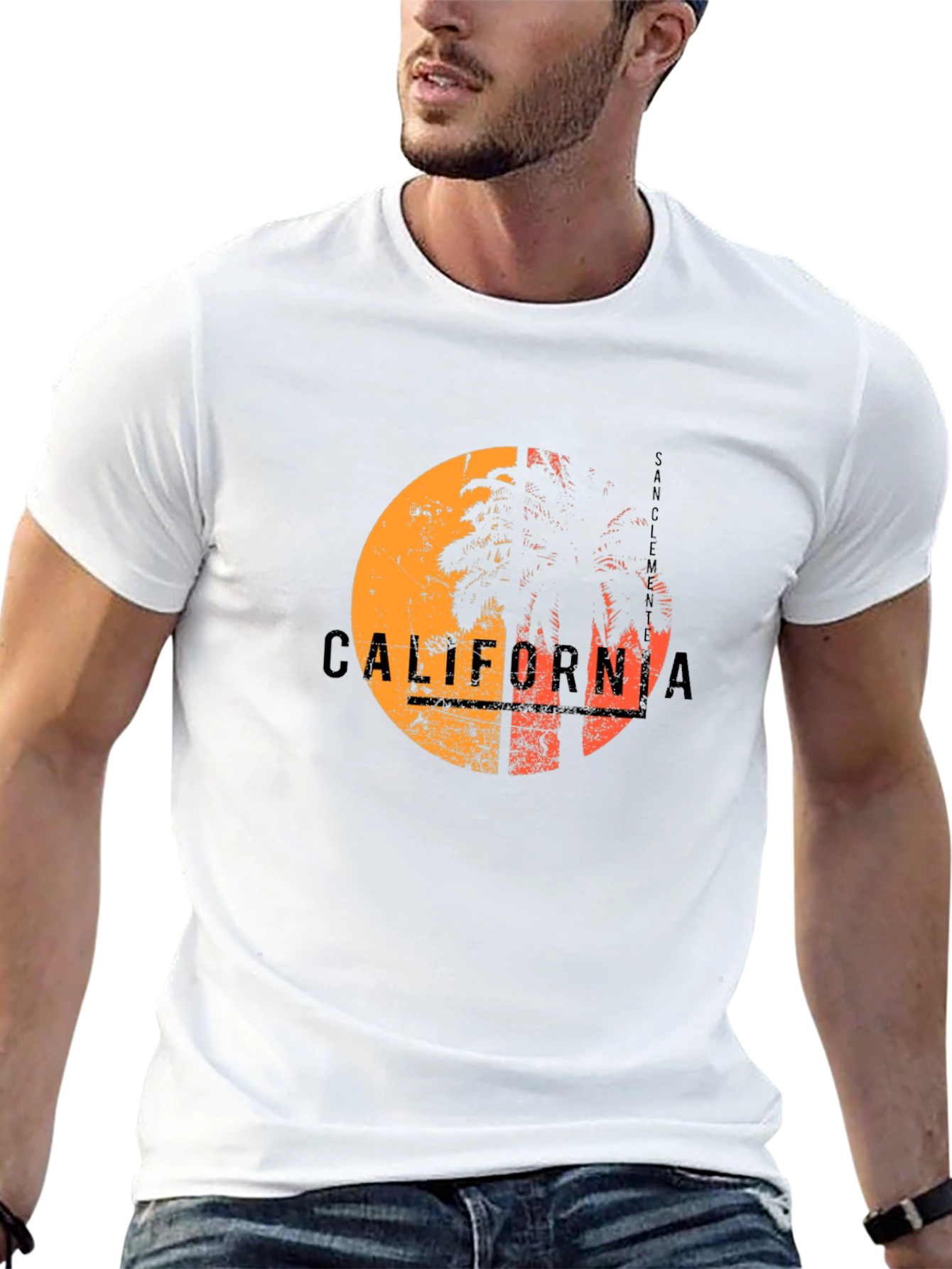 California Sunset Palm Tree Graphic T-Shirt
