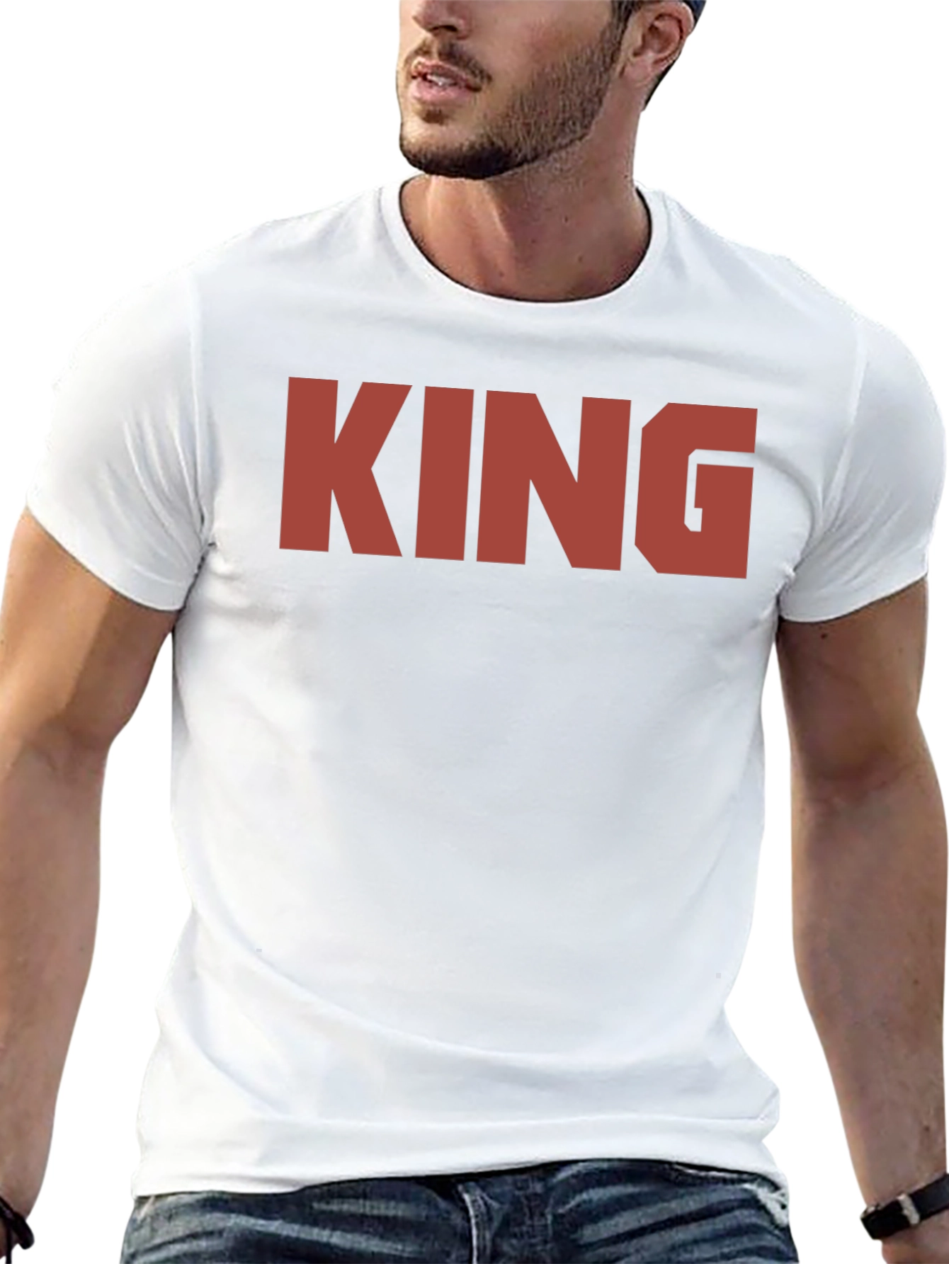 Bold King Graphic Tee - Black Crew Neck Shirt