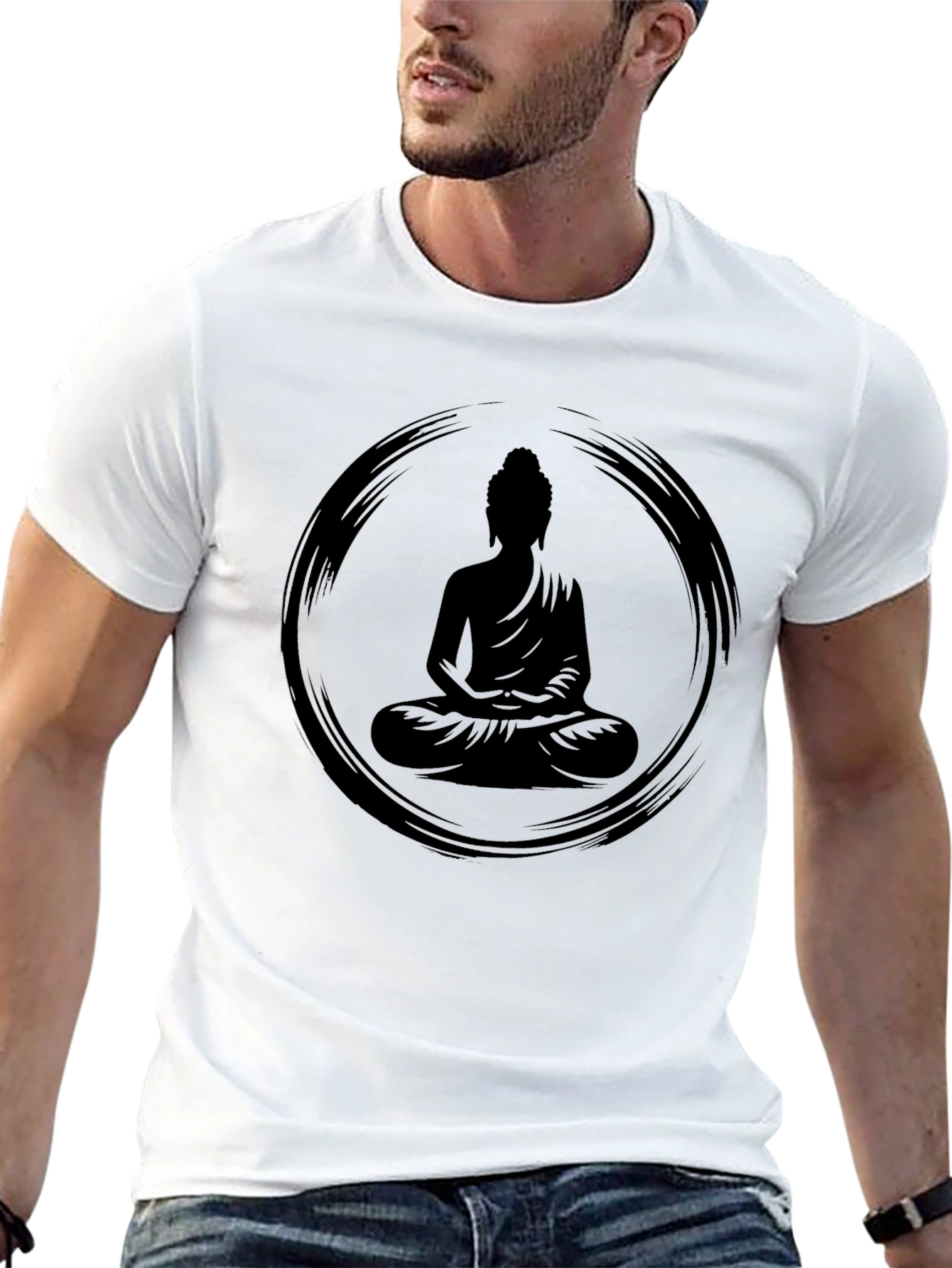 Buddha Zen Circle Graphic Tee - Black T-Shirt
