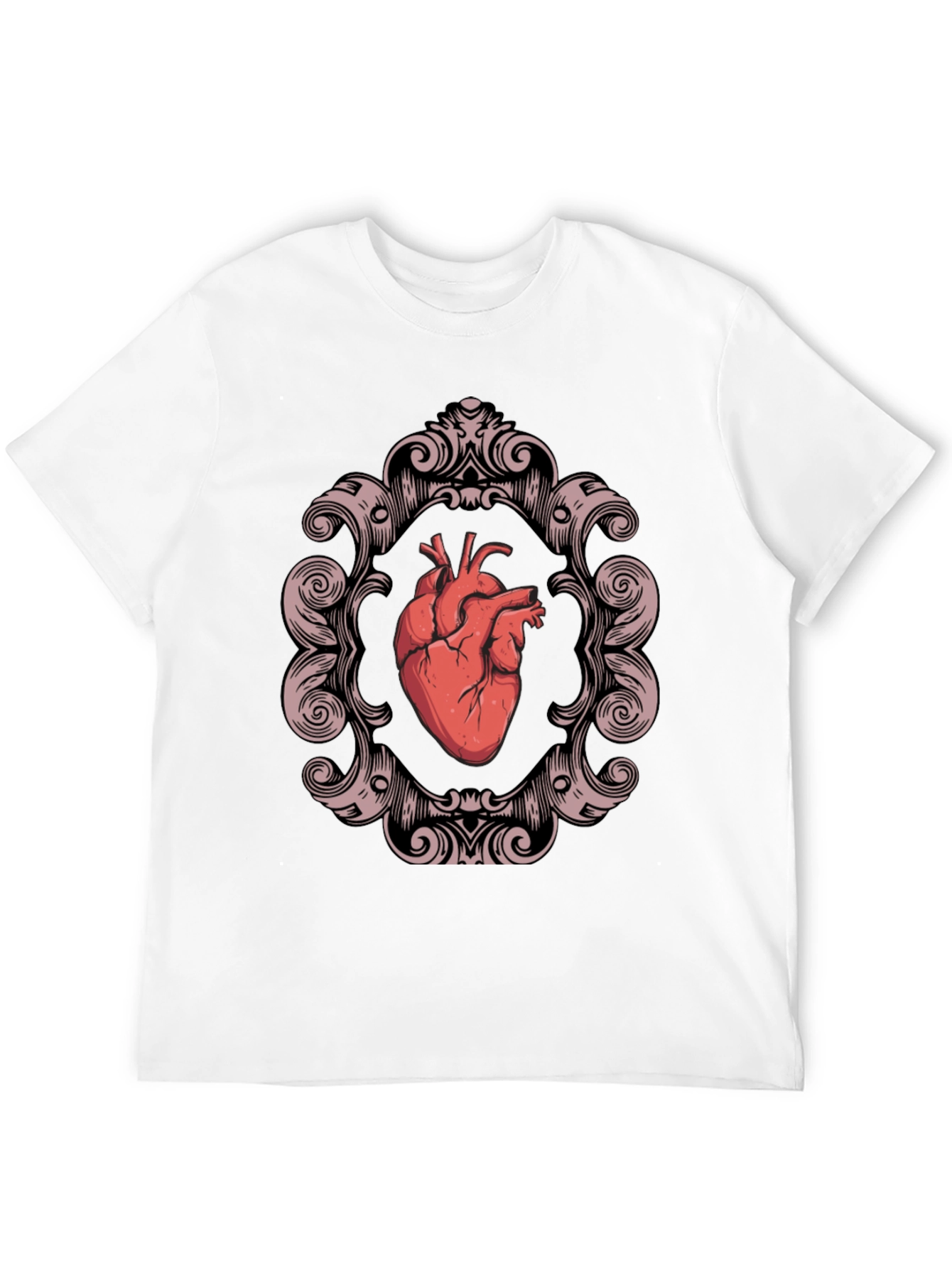 Anatomical Heart in Ornate Frame Graphic Tee