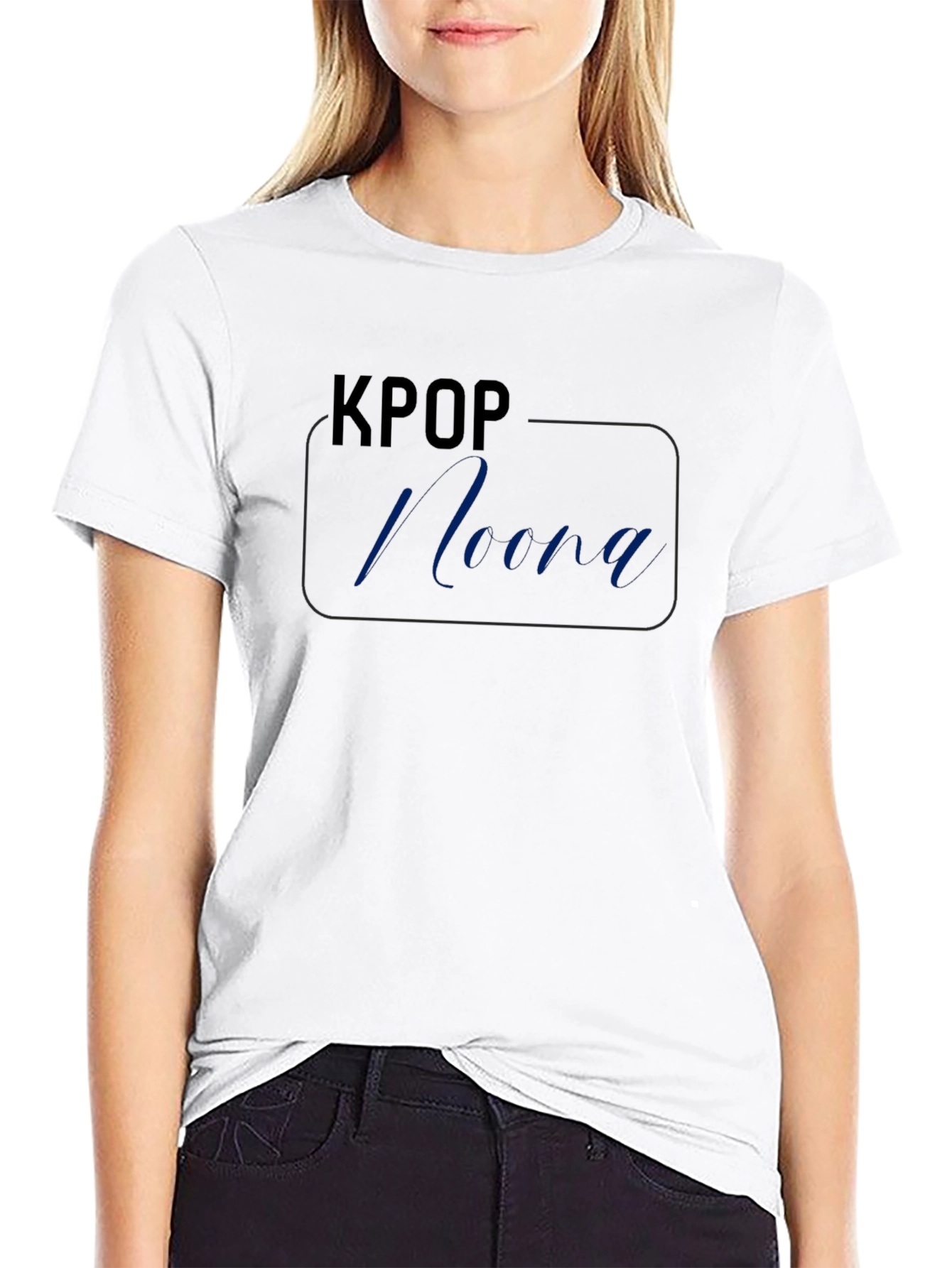 KPOP Noona Black T-Shirt Casual Wear