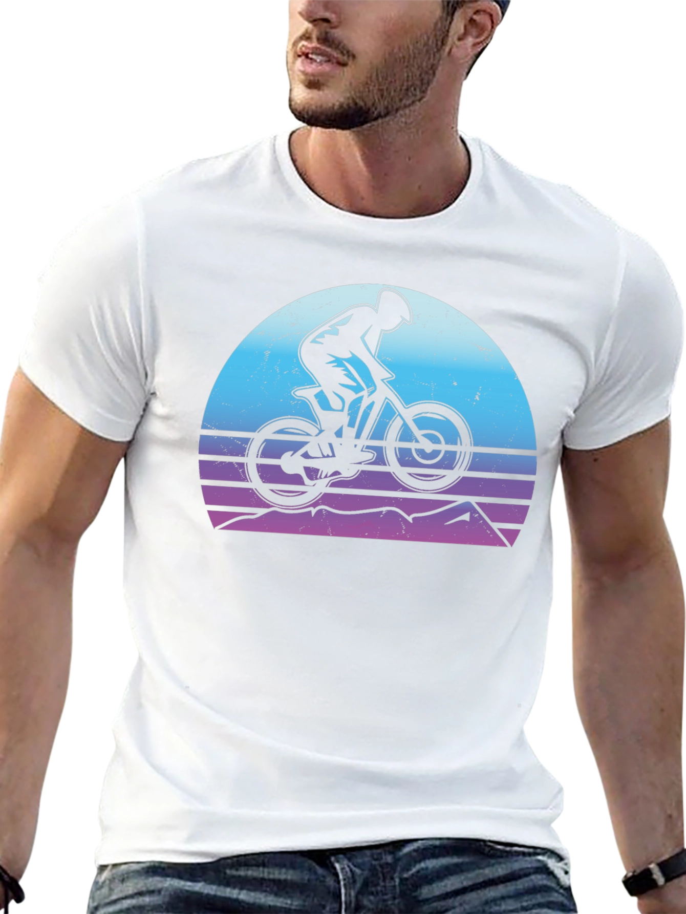 Mountain Biker Sunset Graphic Tee