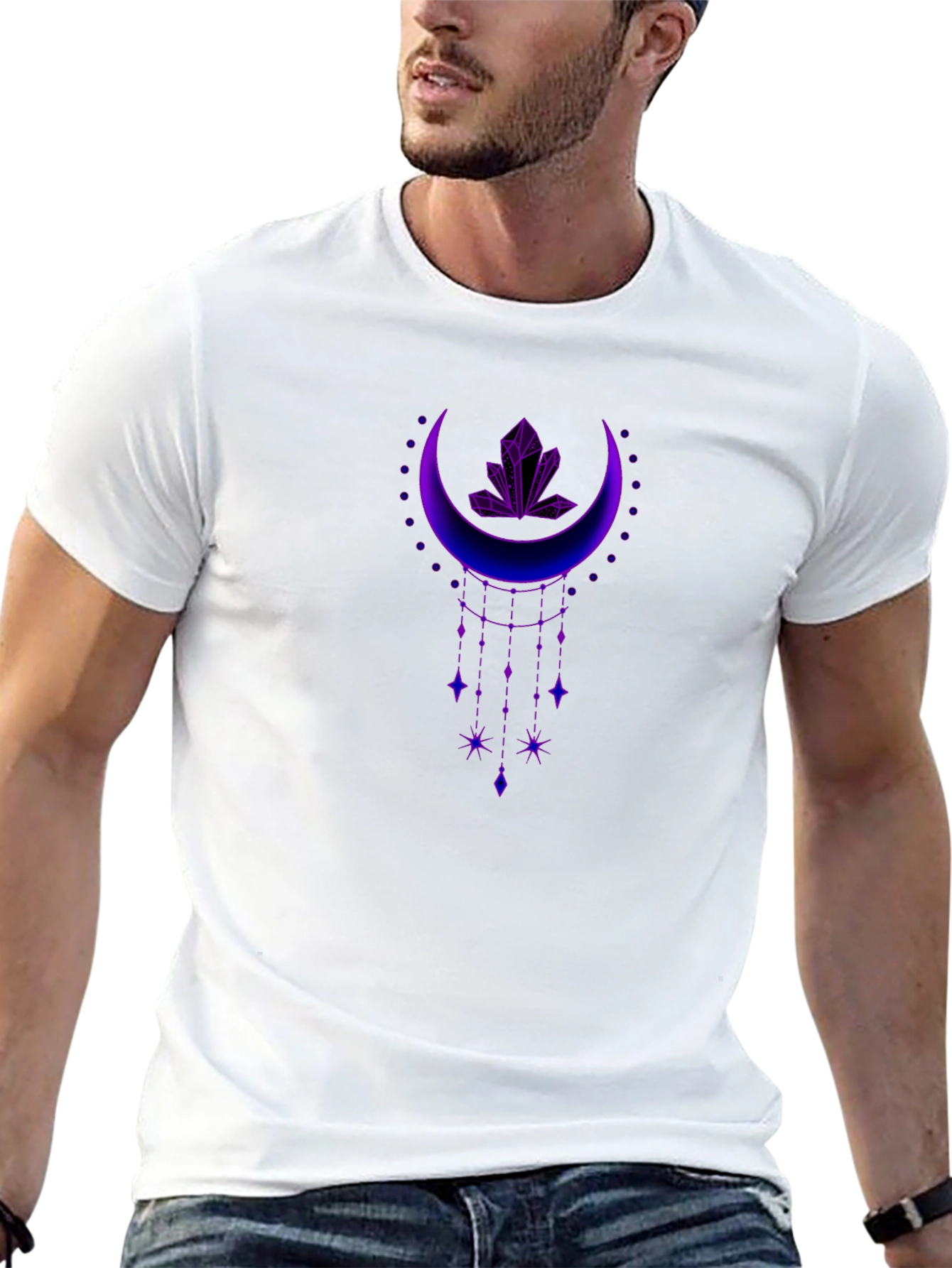 Mystic Moon Crystal Graphic Tee - Black