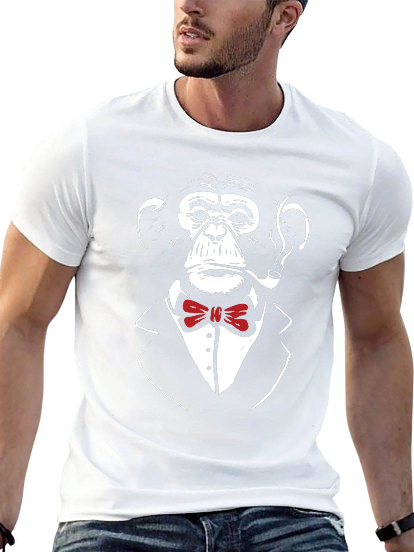 Chimpanzee in Suit T-Shirt - Cool Monkey Bowtie Tee