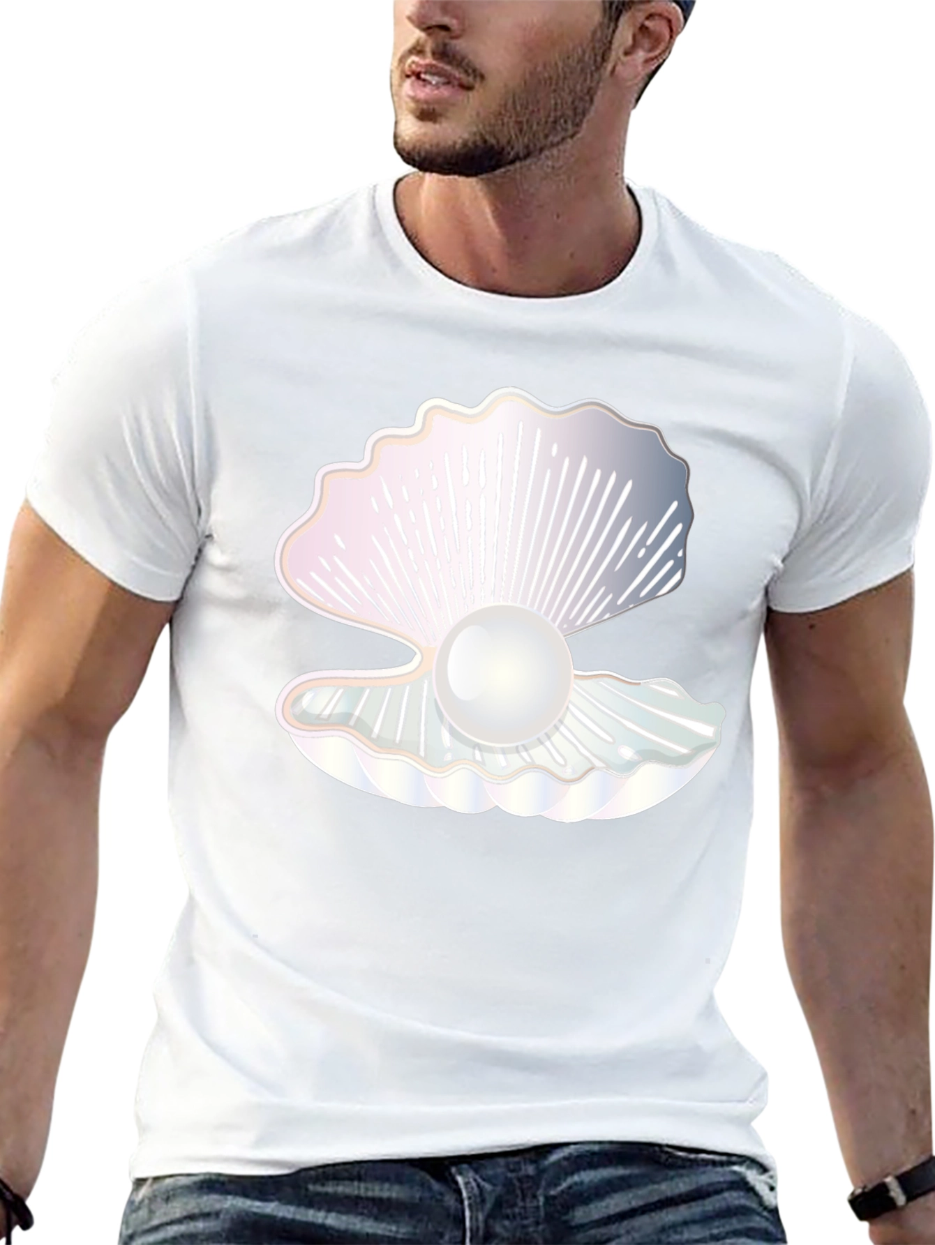 Oyster Pearl Graphic Black T-Shirt