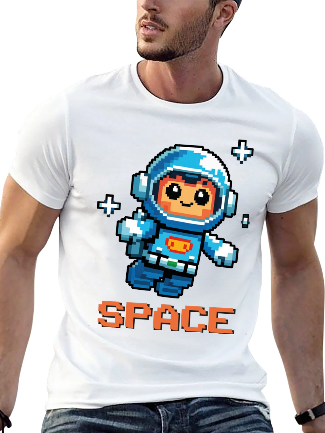 Pixel Astronaut Graphic Tee - Space Adventure Shirt
