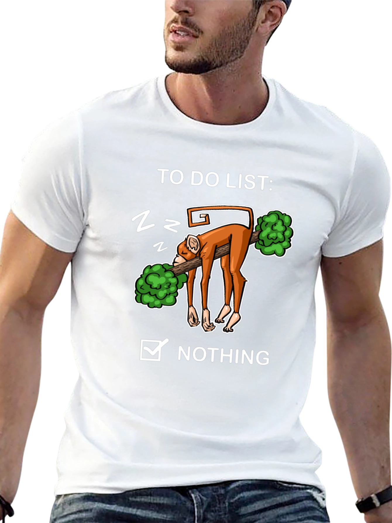 Lazy Monkey To-Do List Graphic Tee