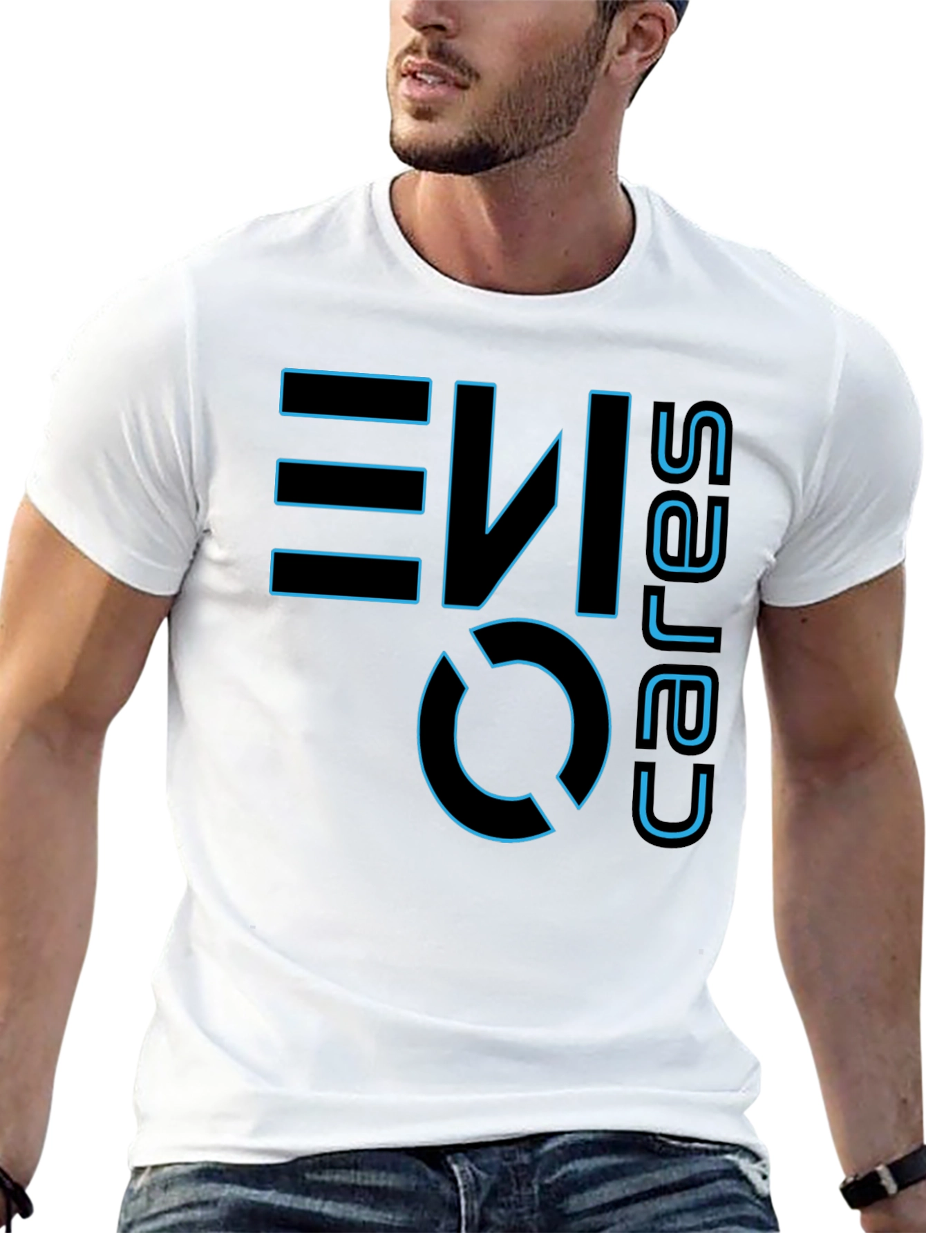 Evolve One Cares Graphic Tee - Stylish Black T-Shirt
