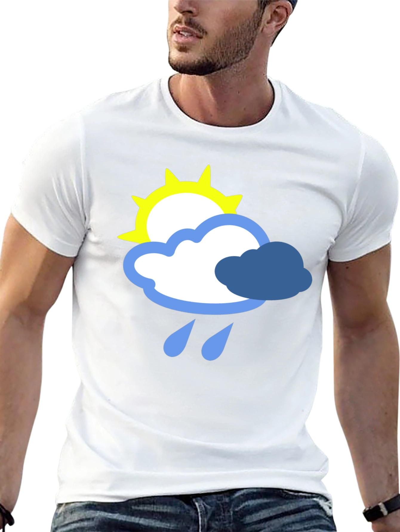 Weather Graphic T-Shirt - Sun Cloud and Rain