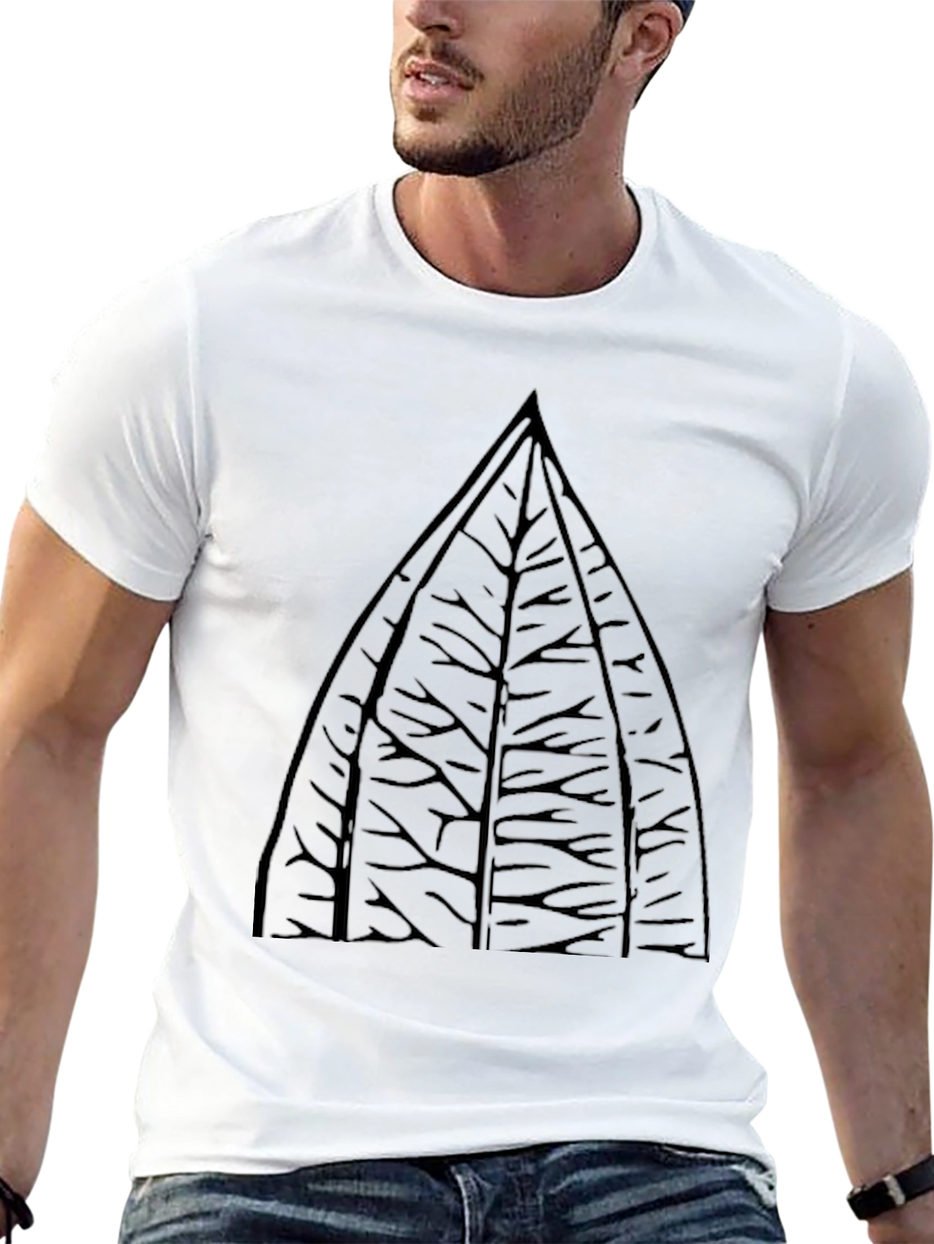 Modern Geometric Forest T-Shirt - Soft Black Tee